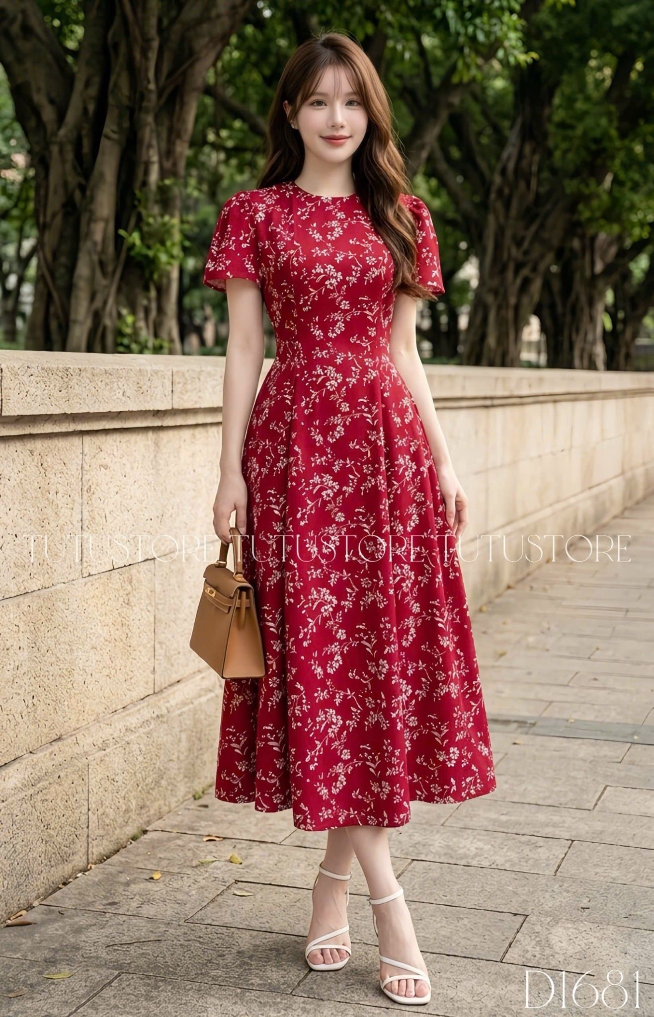 Đầm Thiết Kế Họa Tiết Hoa Dáng Xòe TuTu Store Mã D1681