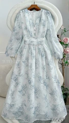 Đầm Voan Thiết Kế Cổ V Tay Dài Đi Chơi TuTu Store Mã D1683