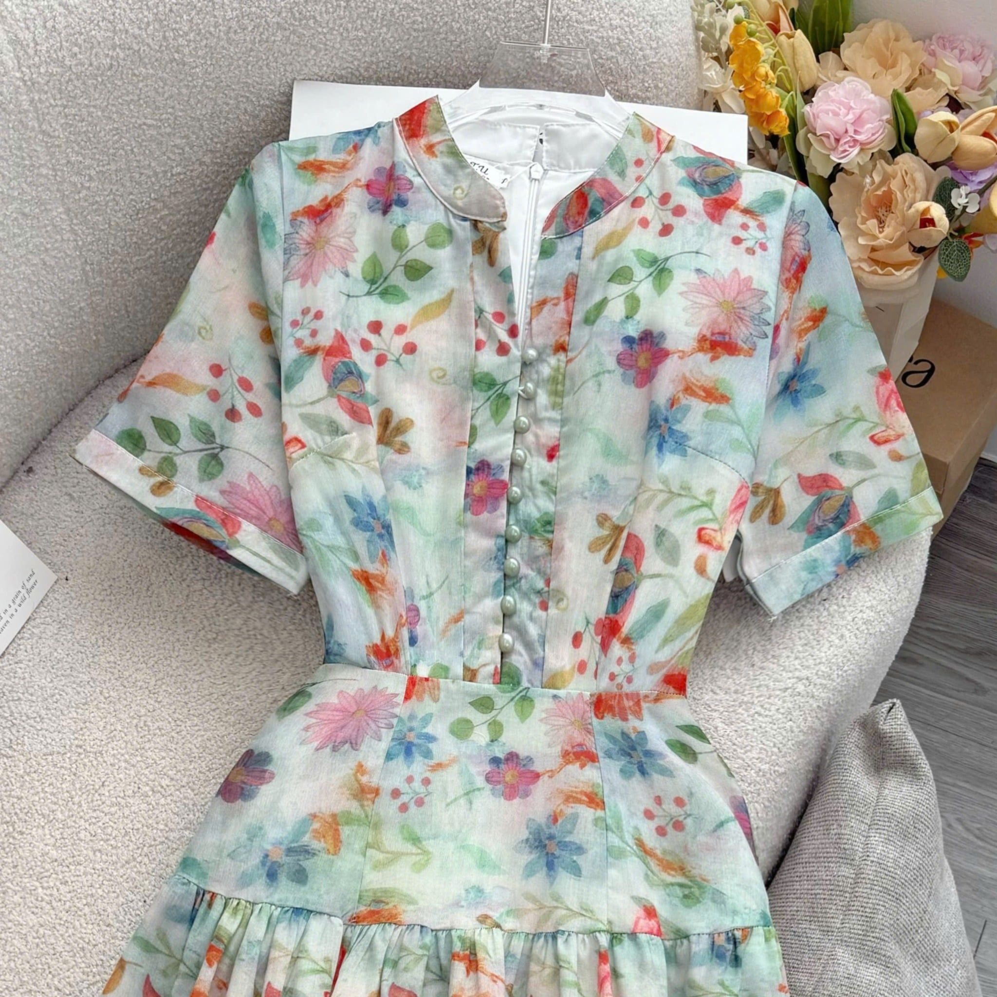 Đầm Thiết Kế Cổ V Dáng Xòe Đi Chơi TuTu Store Mã D1669