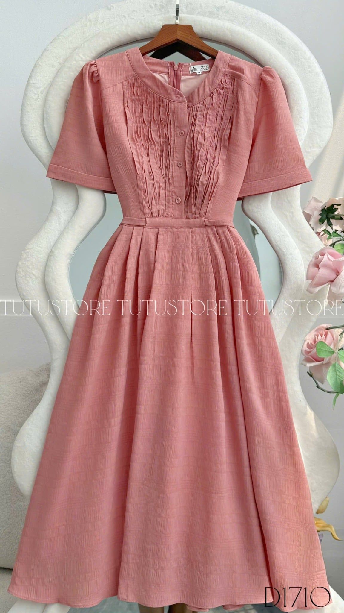 Đầm Thiết kế Cổ Sơ Mi Dáng Xòe Đi Chơi TuTu Store Mã D1710