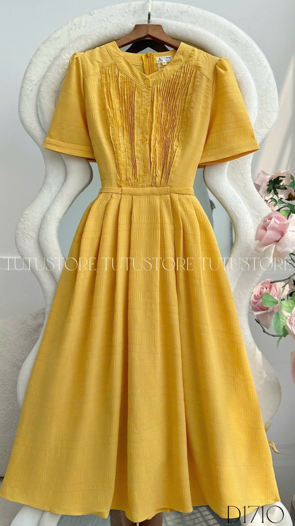 Đầm Thiết kế Cổ Sơ Mi Dáng Xòe Đi Chơi TuTu Store Mã D1710