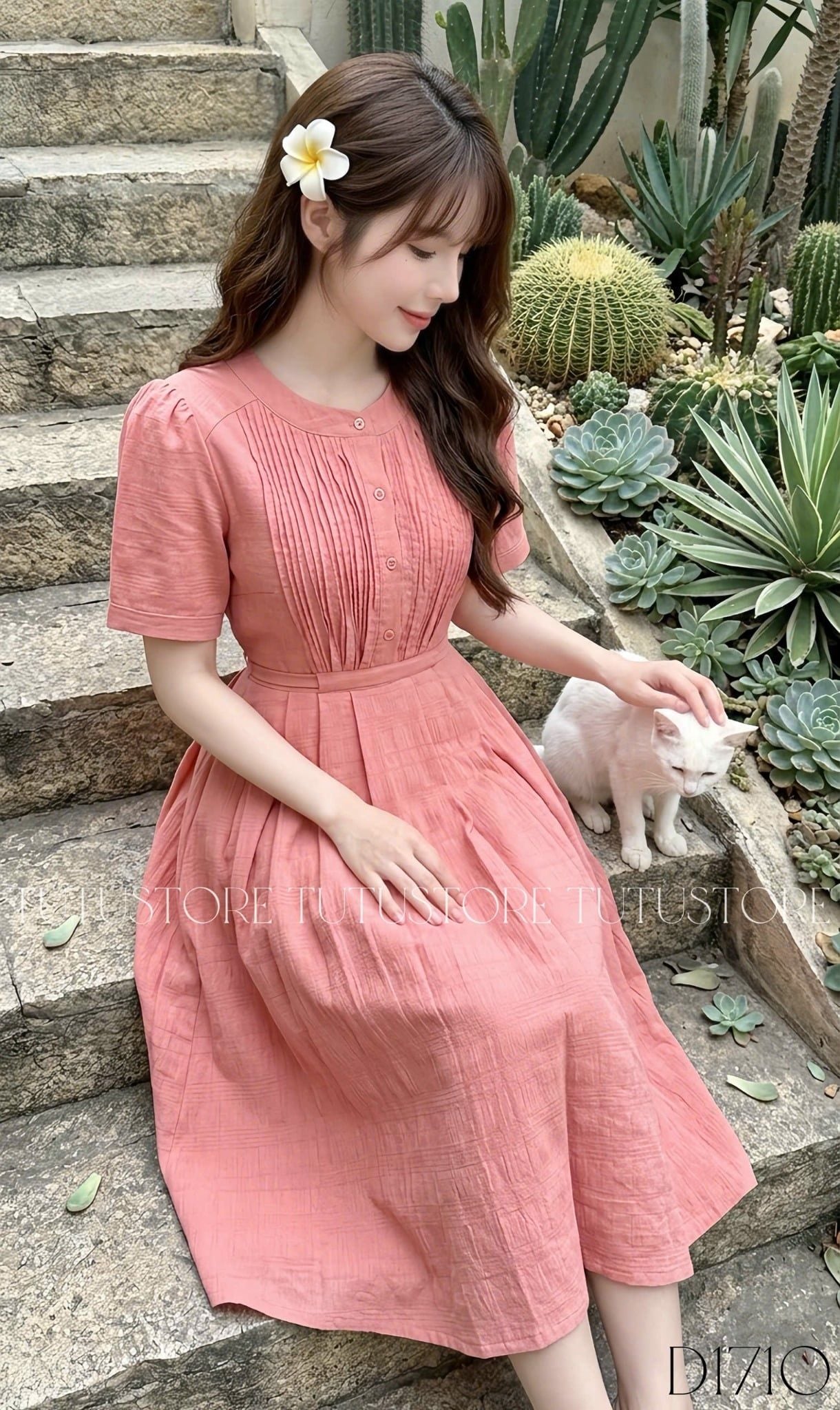 Đầm Thiết kế Cổ Sơ Mi Dáng Xòe Đi Chơi TuTu Store Mã D1710