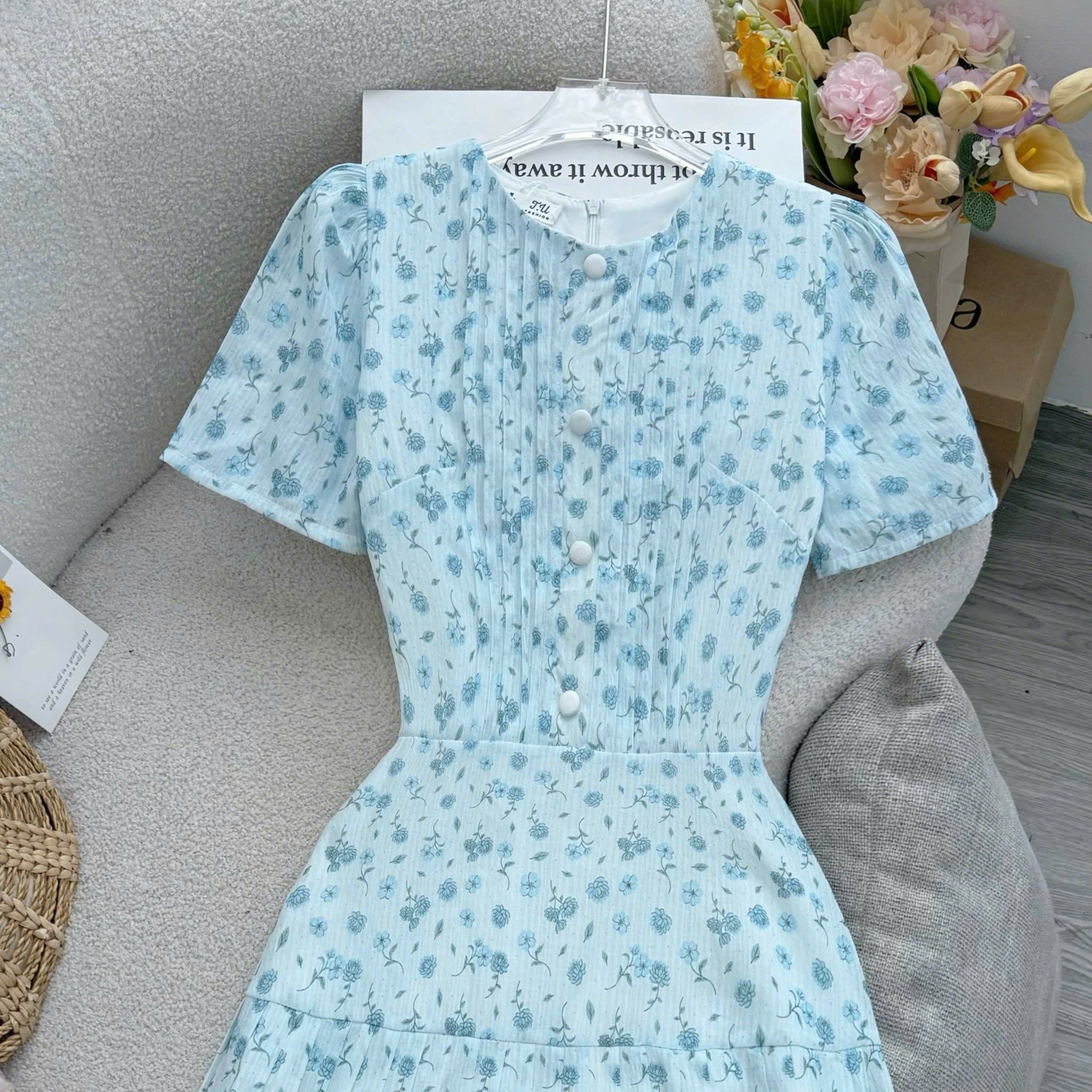 Đầm Thiết Kế Cổ Tròn Dáng Xòe Đi Chơi TuTu Store Mã D1673