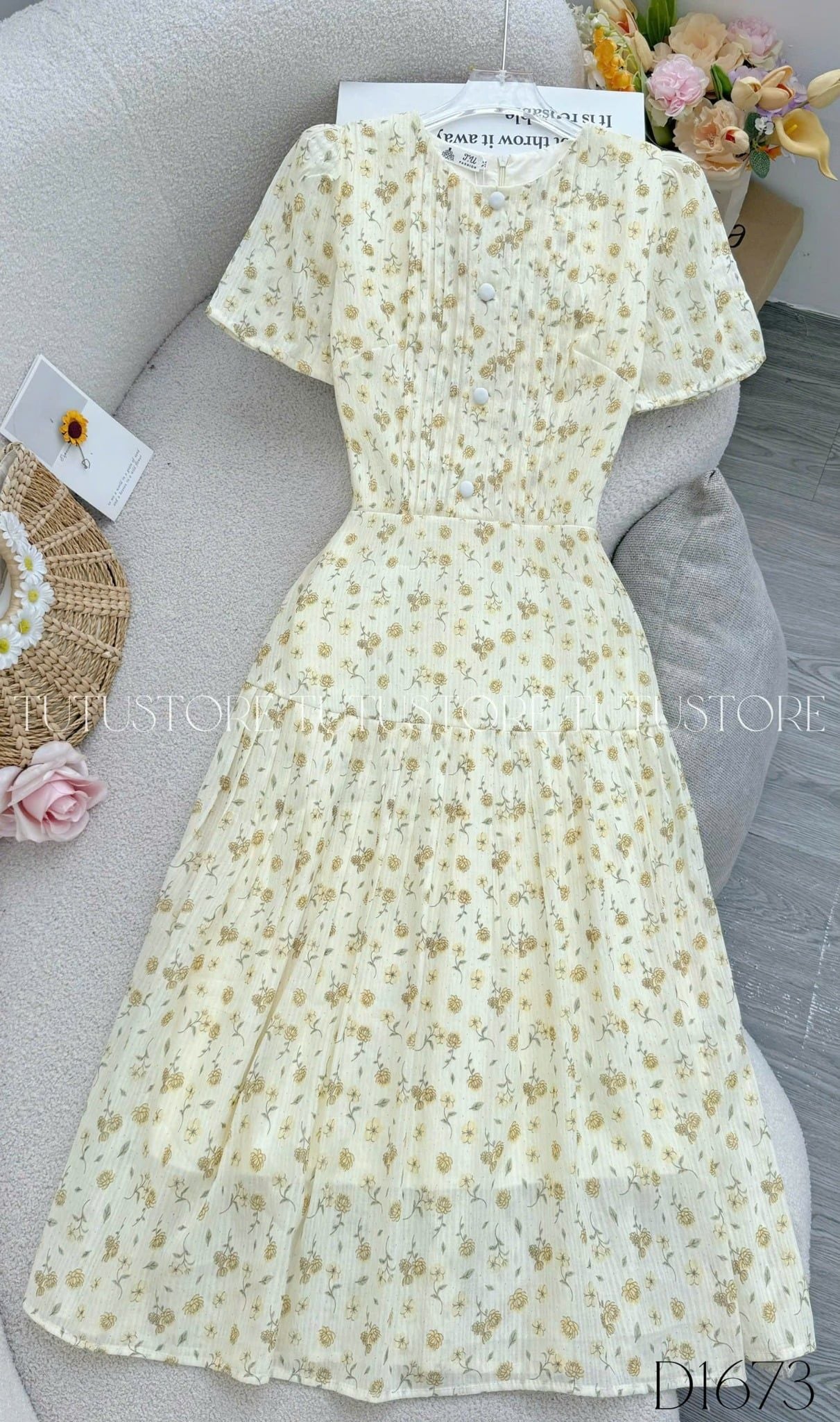 Đầm Thiết Kế Cổ Tròn Dáng Xòe Đi Chơi TuTu Store Mã D1673