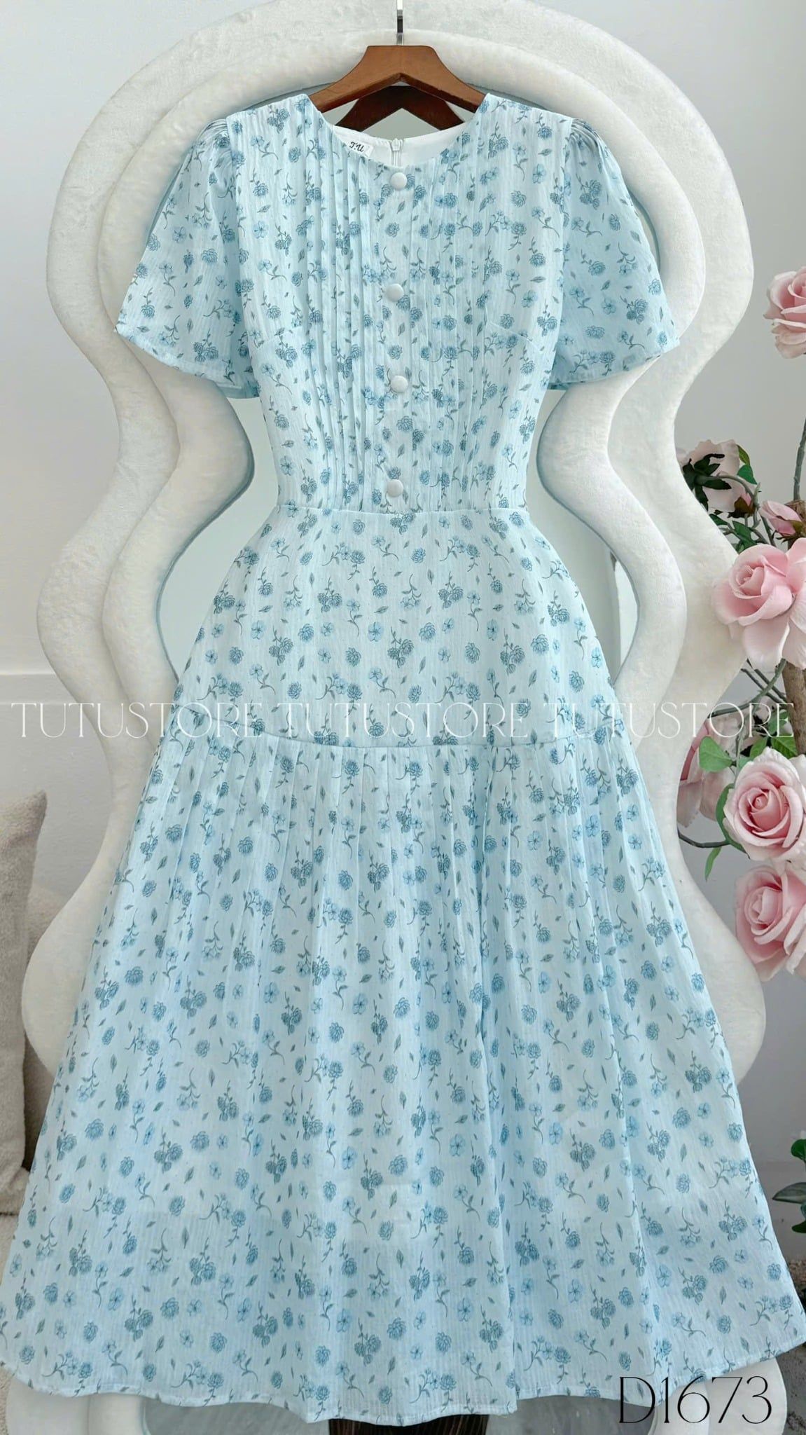 Đầm Thiết Kế Cổ Tròn Dáng Xòe Đi Chơi TuTu Store Mã D1673
