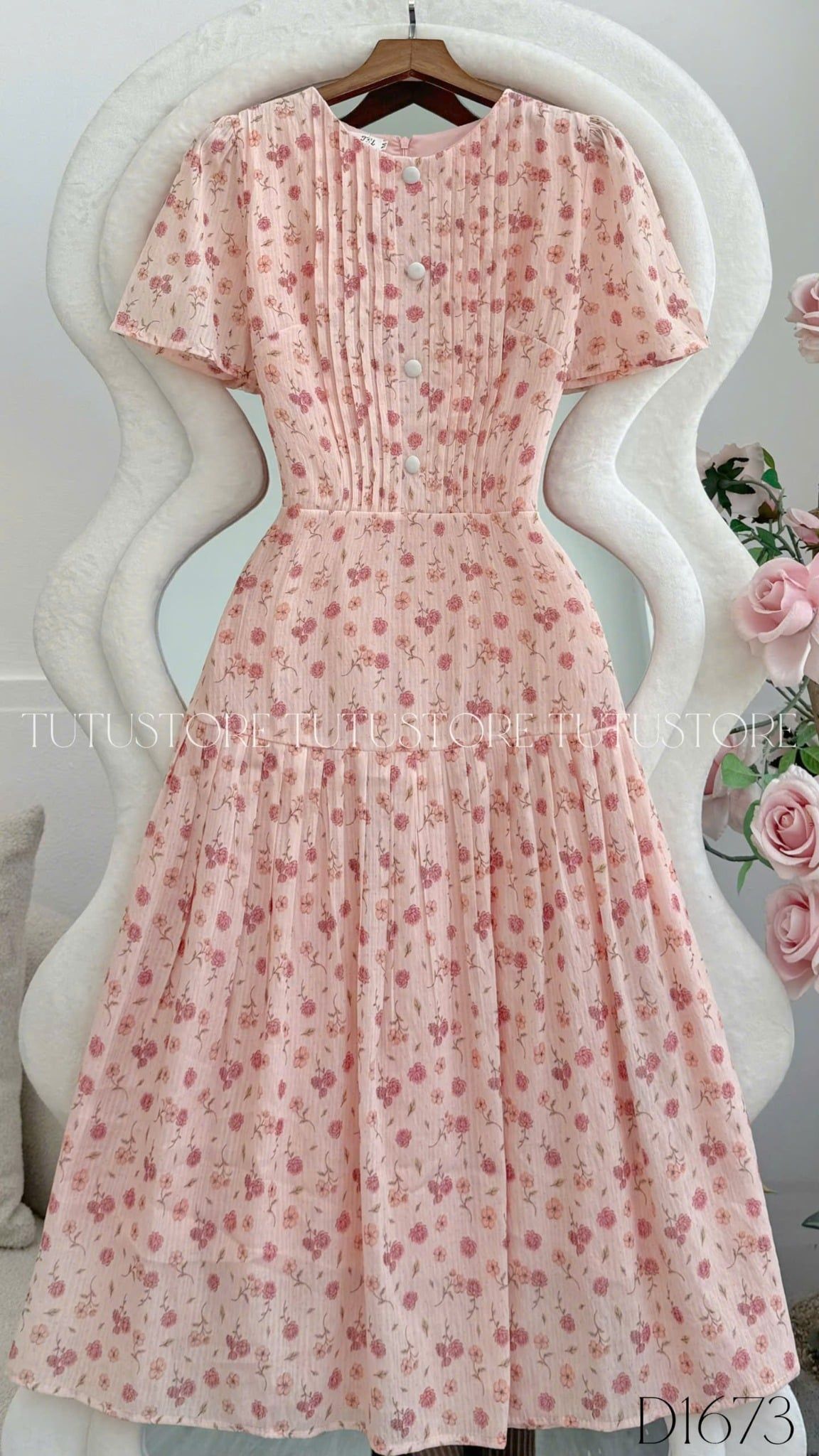 Đầm Thiết Kế Cổ Tròn Dáng Xòe Đi Chơi TuTu Store Mã D1673