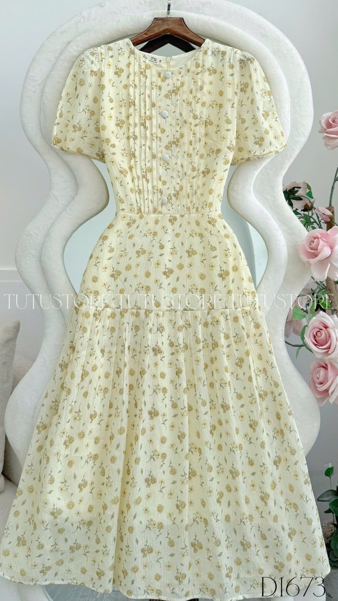 Đầm Thiết Kế Cổ Tròn Dáng Xòe Đi Chơi TuTu Store Mã D1673
