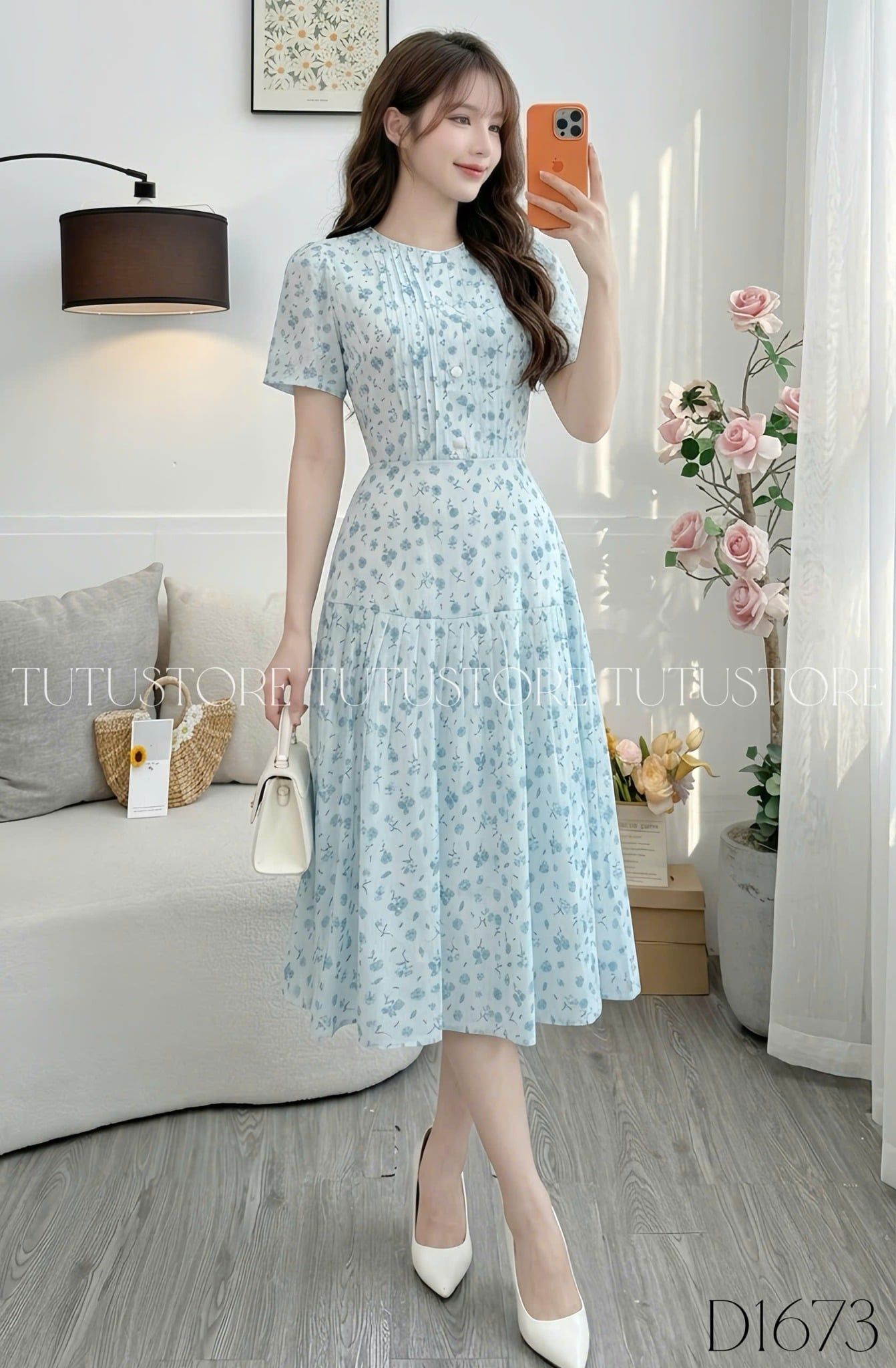 Đầm Thiết Kế Cổ Tròn Dáng Xòe Đi Chơi TuTu Store Mã D1673