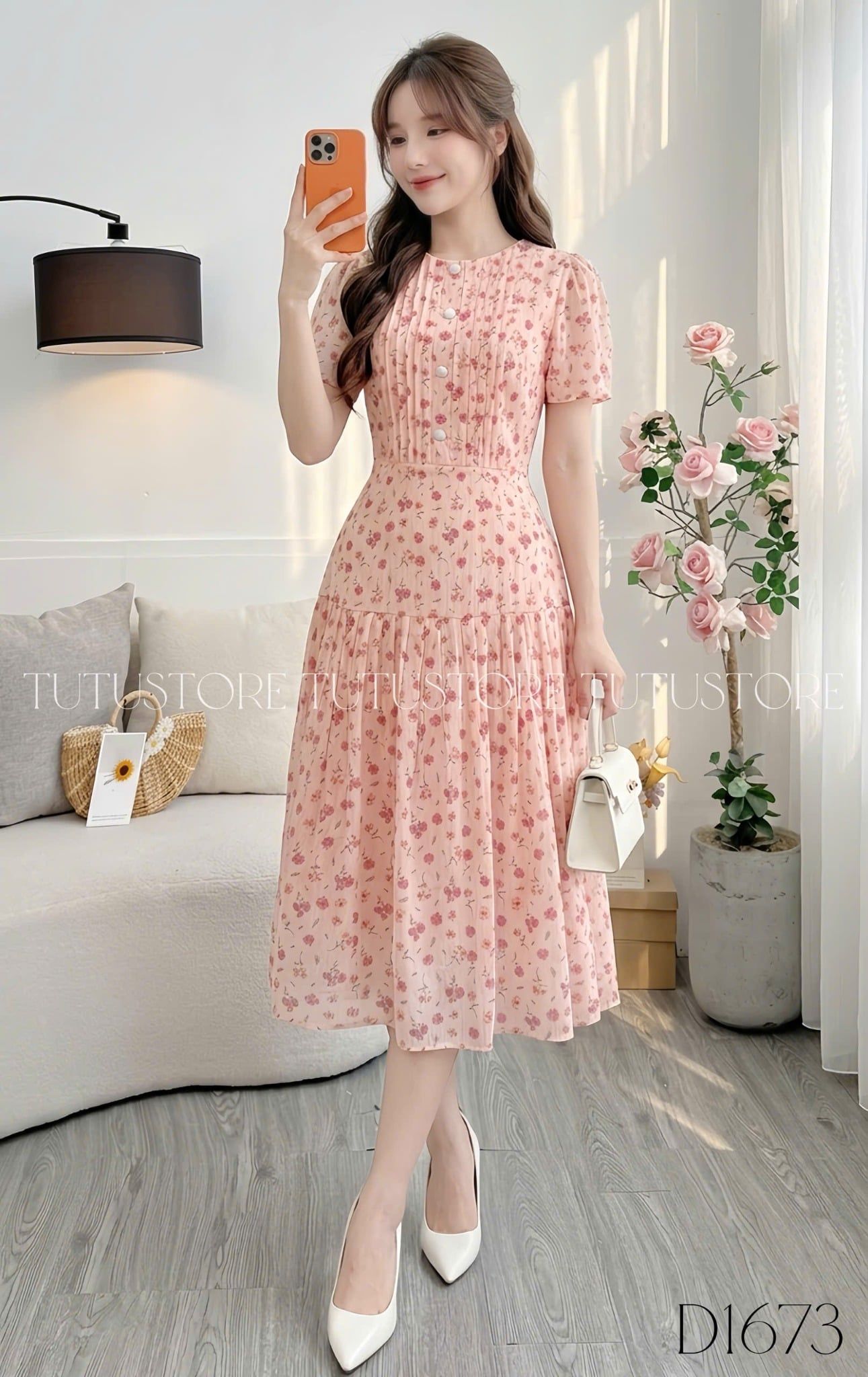 Đầm Thiết Kế Cổ Tròn Dáng Xòe Đi Chơi TuTu Store Mã D1673