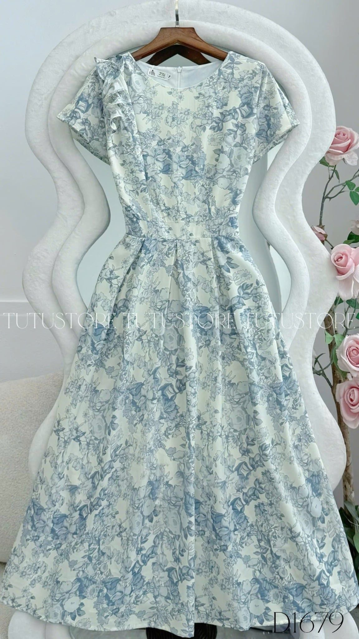 Đầm Thiết Kế Tay Bèo Dáng Xòe Đi Chơi TuTu Store Mã D1679