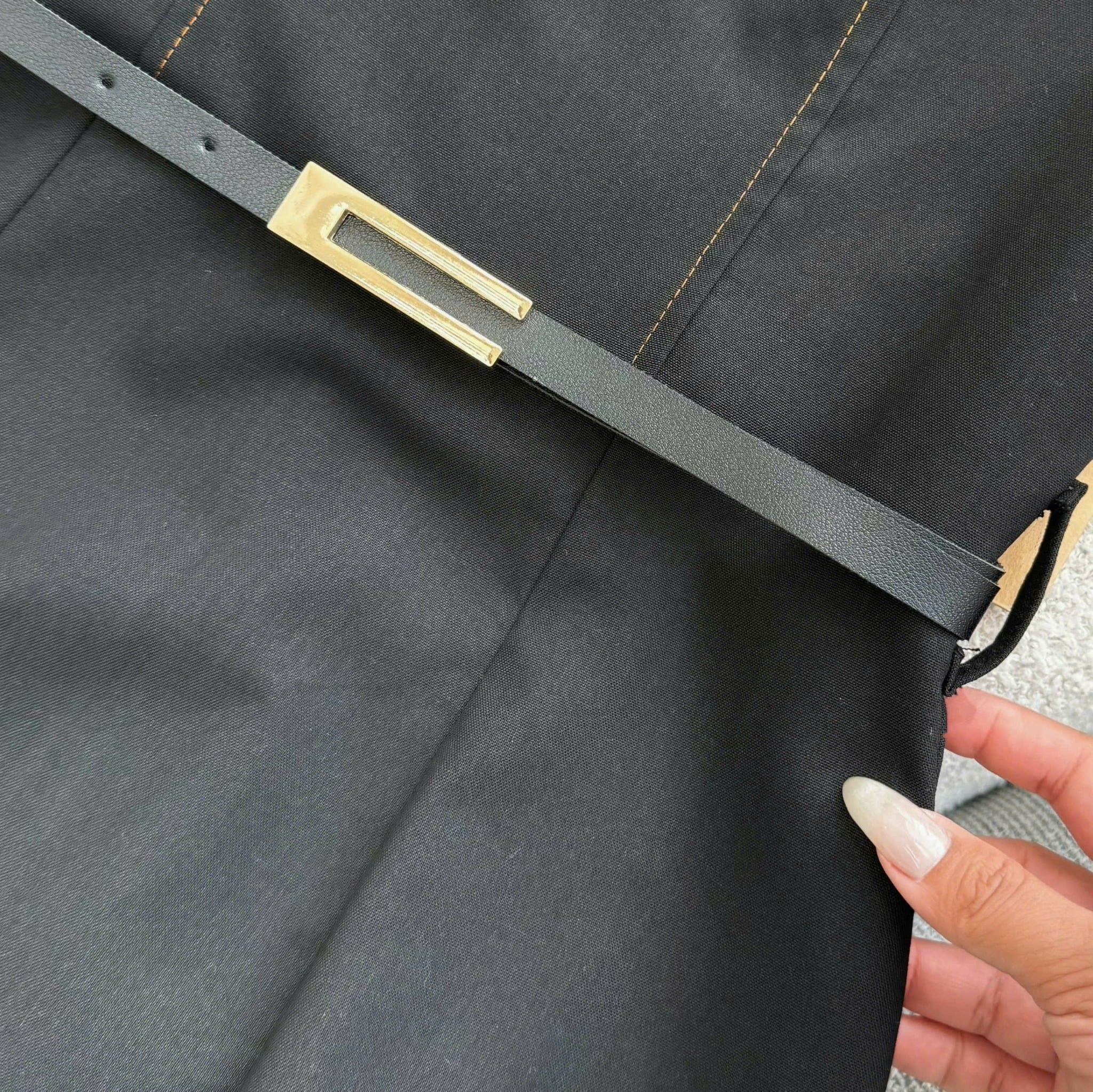 Đầm Thiết Kế Cổ Thuyền Phối Viền Màu Dáng Chữ A Thanh Lịch Công Sở TuTu Store Mã D1688