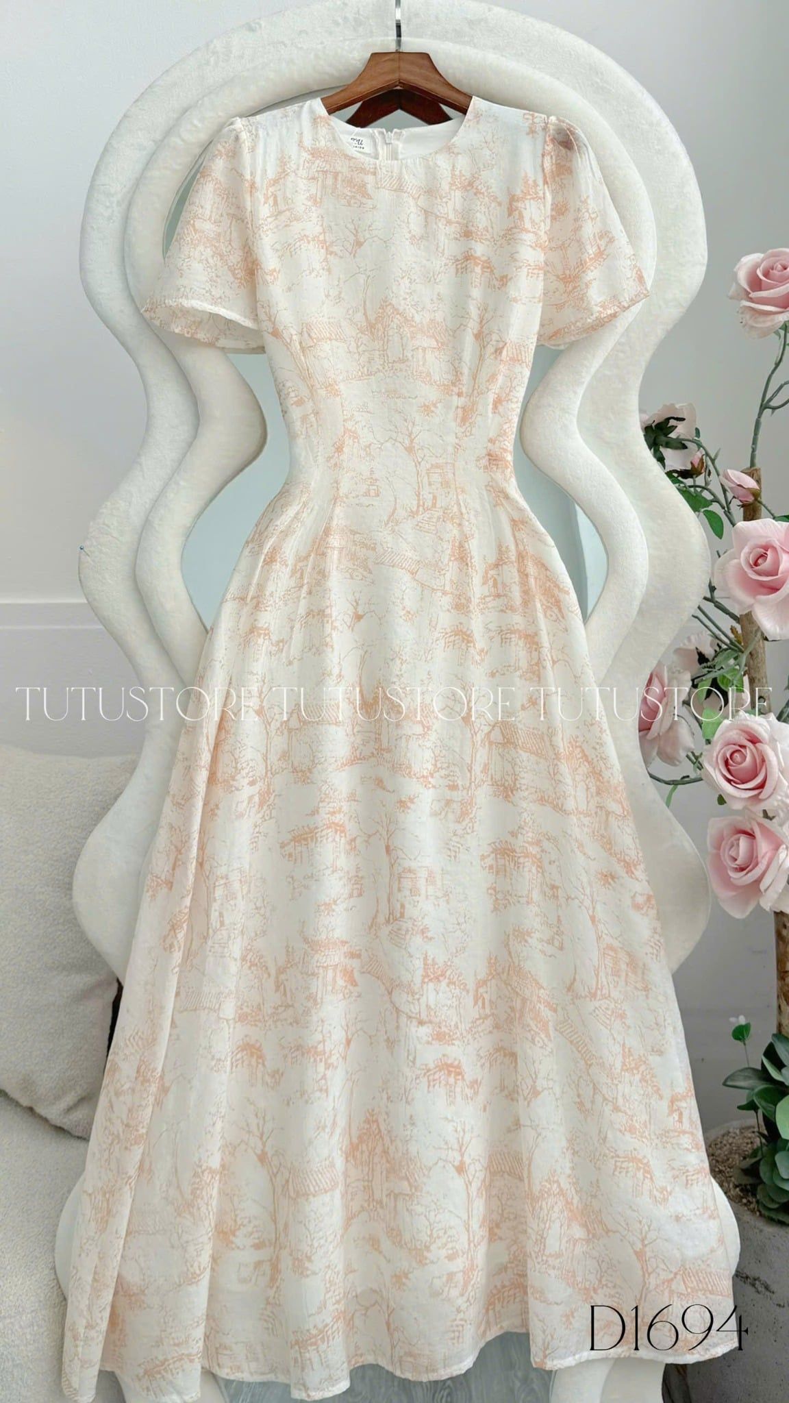 Đầm Thiết Kế Cổ Tròn Dáng Xòe Nhẹ Nhàng Đi Chơi TuTu Store Mã D1694