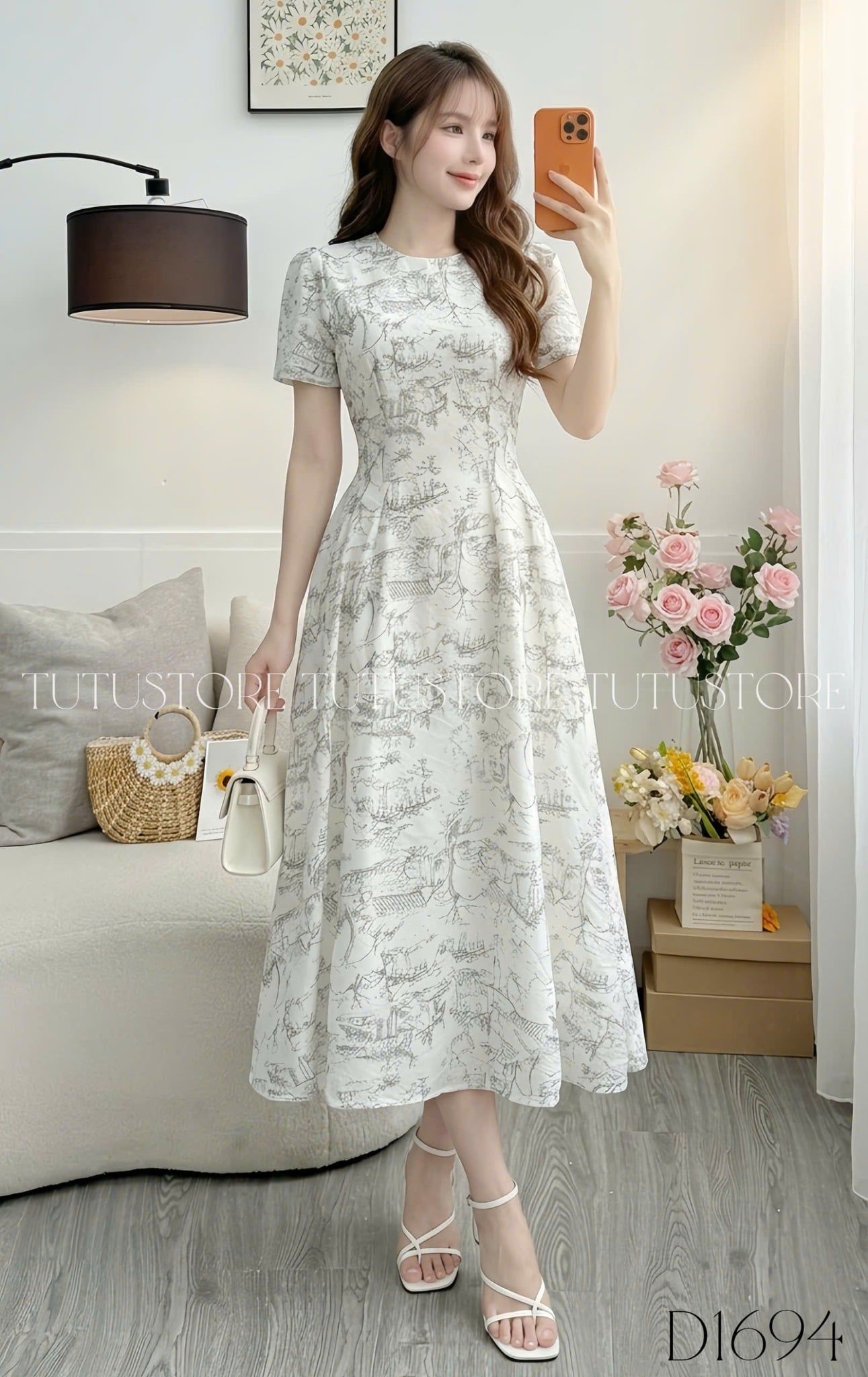 Đầm Thiết Kế Cổ Tròn Dáng Xòe Nhẹ Nhàng Đi Chơi TuTu Store Mã D1694