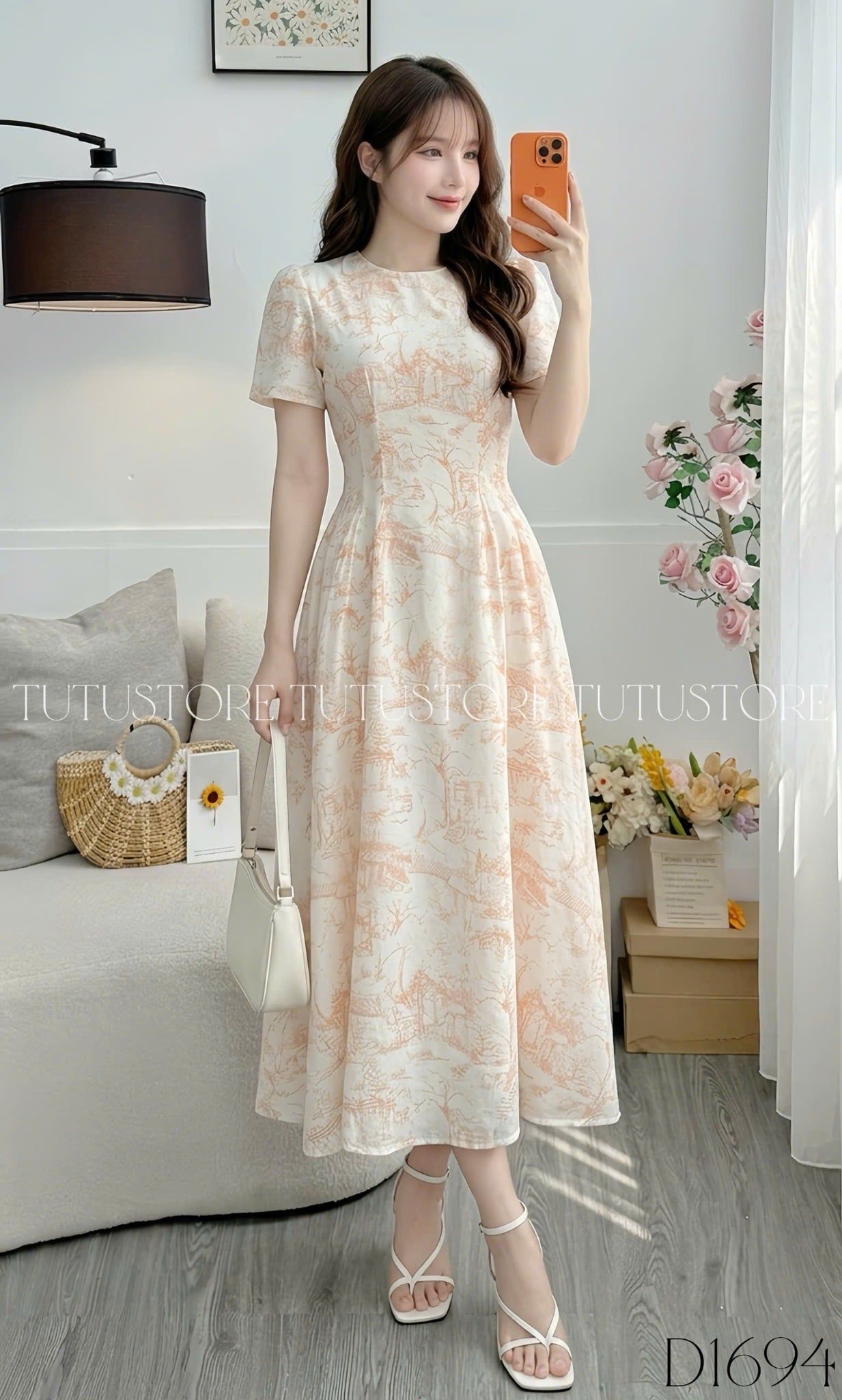 Đầm Thiết Kế Cổ Tròn Dáng Xòe Nhẹ Nhàng Đi Chơi TuTu Store Mã D1694