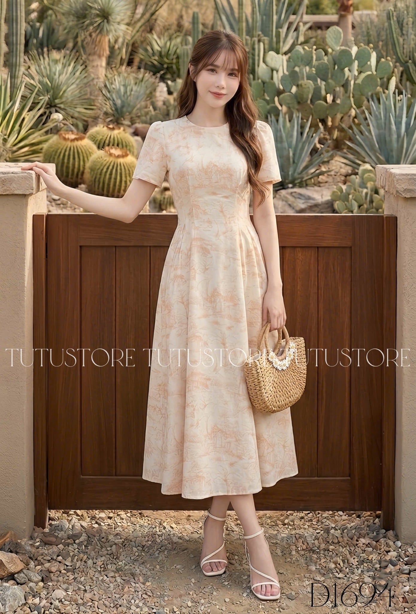 Đầm Thiết Kế Cổ Tròn Dáng Xòe Nhẹ Nhàng Đi Chơi TuTu Store Mã D1694