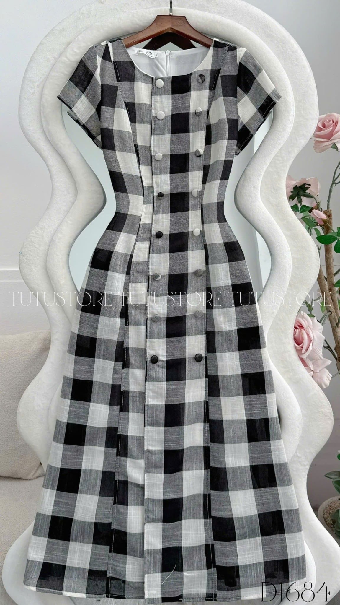 Đầm Caro Thiết Kế Dáng A Dài Đi Chơi TuTu Store Mã D1684