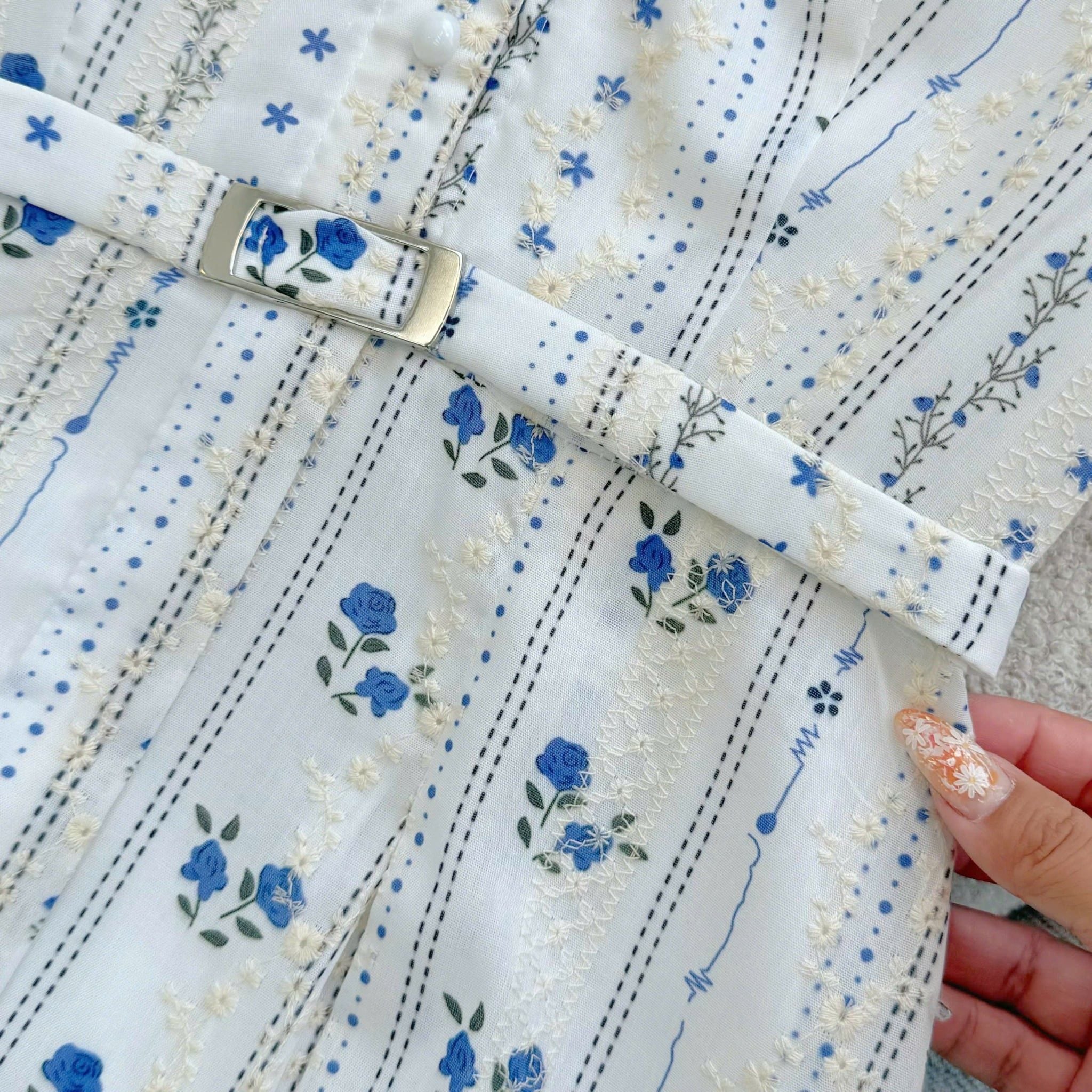 Đầm Thiết Kế Kiểu Cổ Sơ Mi Dáng Xòe Công Sở TuTu Store Mã D1696