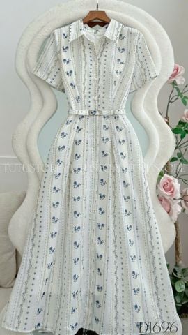 Đầm Thiết Kế Kiểu Cổ Sơ Mi Dáng Xòe Công Sở TuTu Store Mã D1696