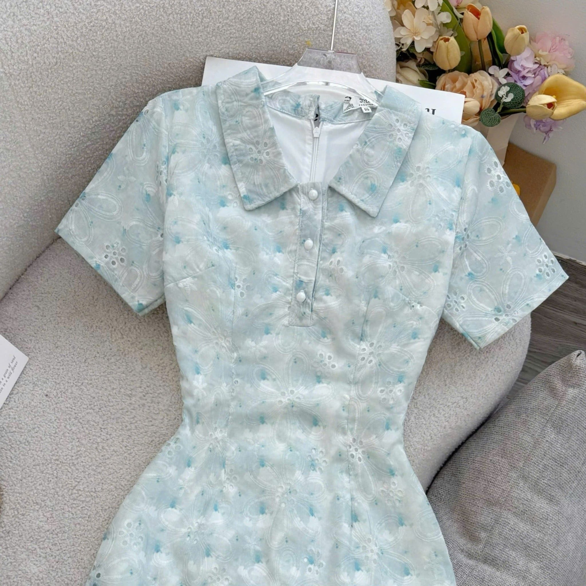 Đầm Thiết Kế Cổ Sơ Mi Dáng Ngắn Đi Chơi TuTu Store Mã D1706