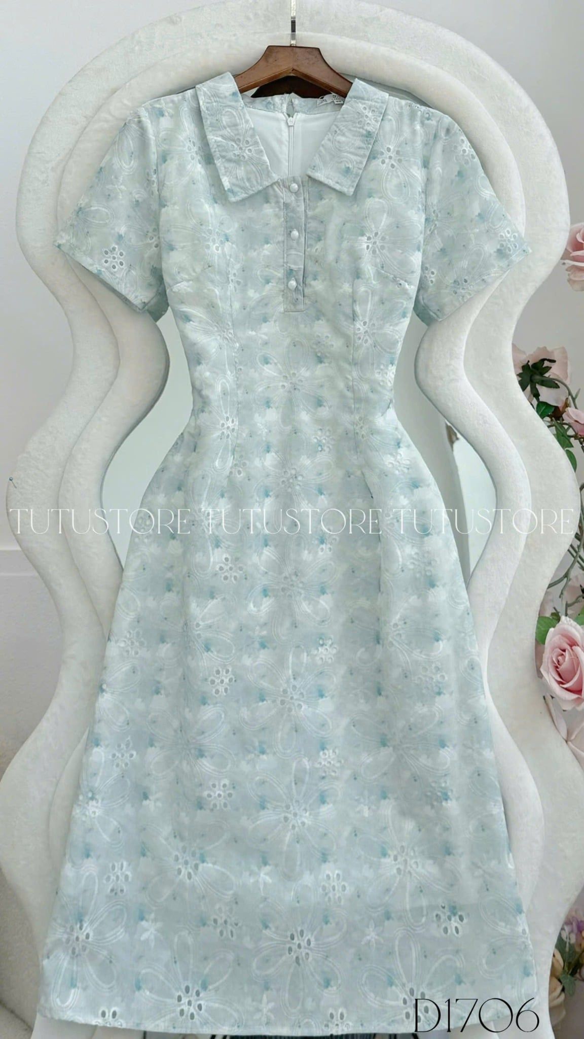 Đầm Thiết Kế Cổ Sơ Mi Dáng Ngắn Đi Chơi TuTu Store Mã D1706