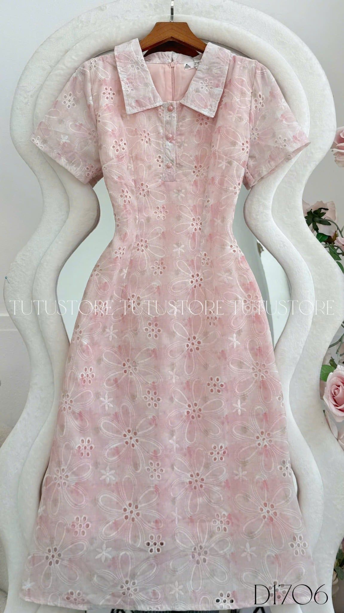 Đầm Thiết Kế Cổ Sơ Mi Dáng Ngắn Đi Chơi TuTu Store Mã D1706