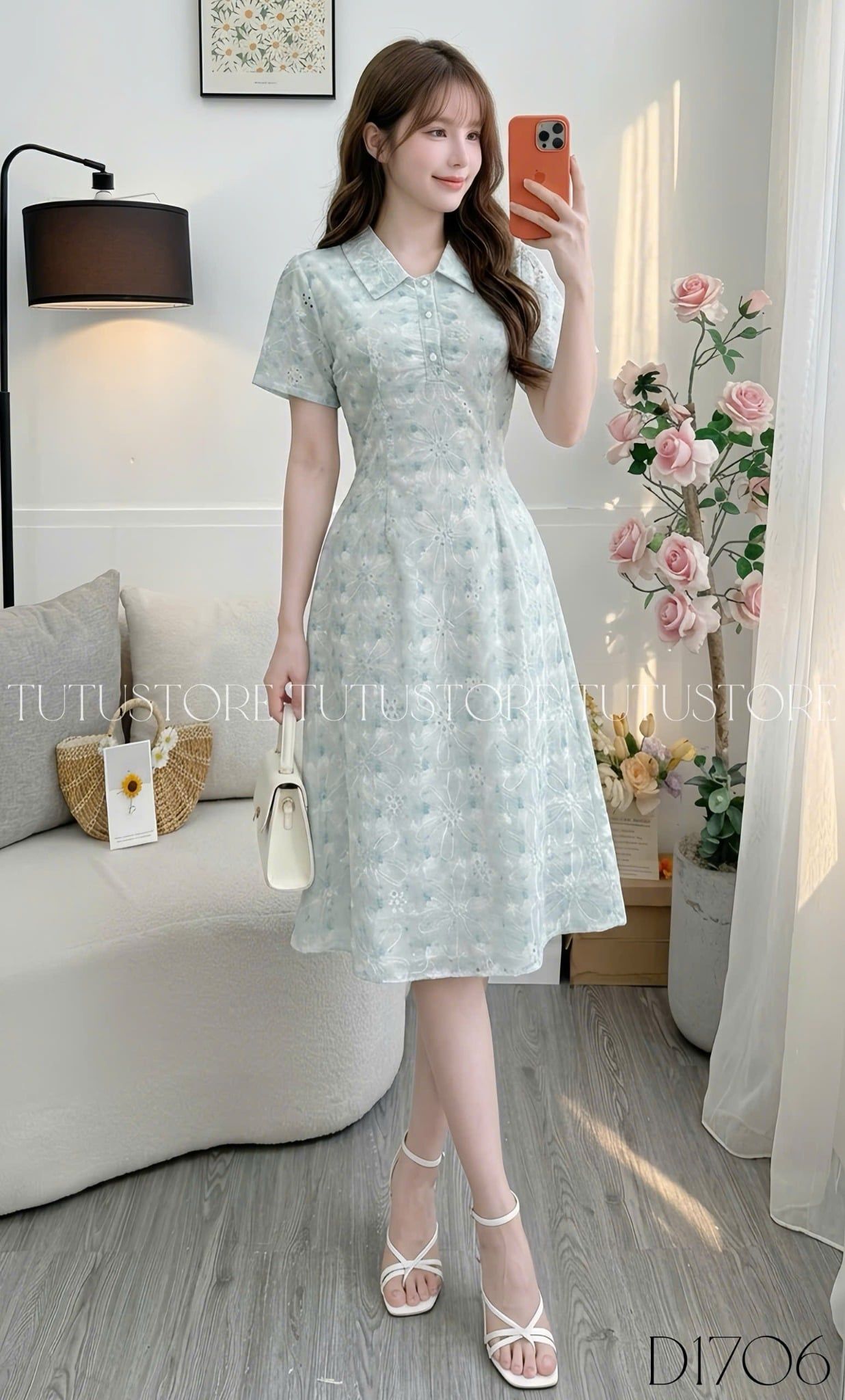 Đầm Thiết Kế Cổ Sơ Mi Dáng Ngắn Đi Chơi TuTu Store Mã D1706