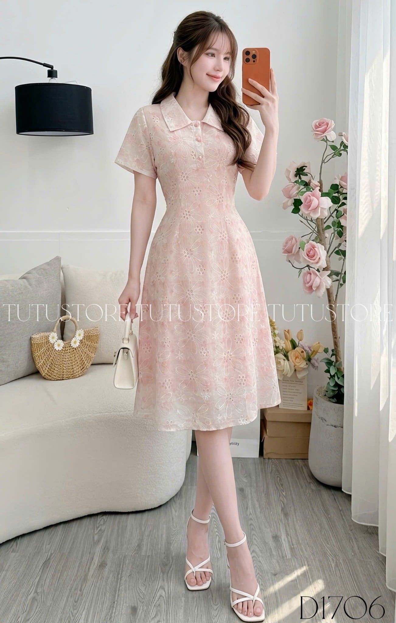 Đầm Thiết Kế Cổ Sơ Mi Dáng Ngắn Đi Chơi TuTu Store Mã D1706