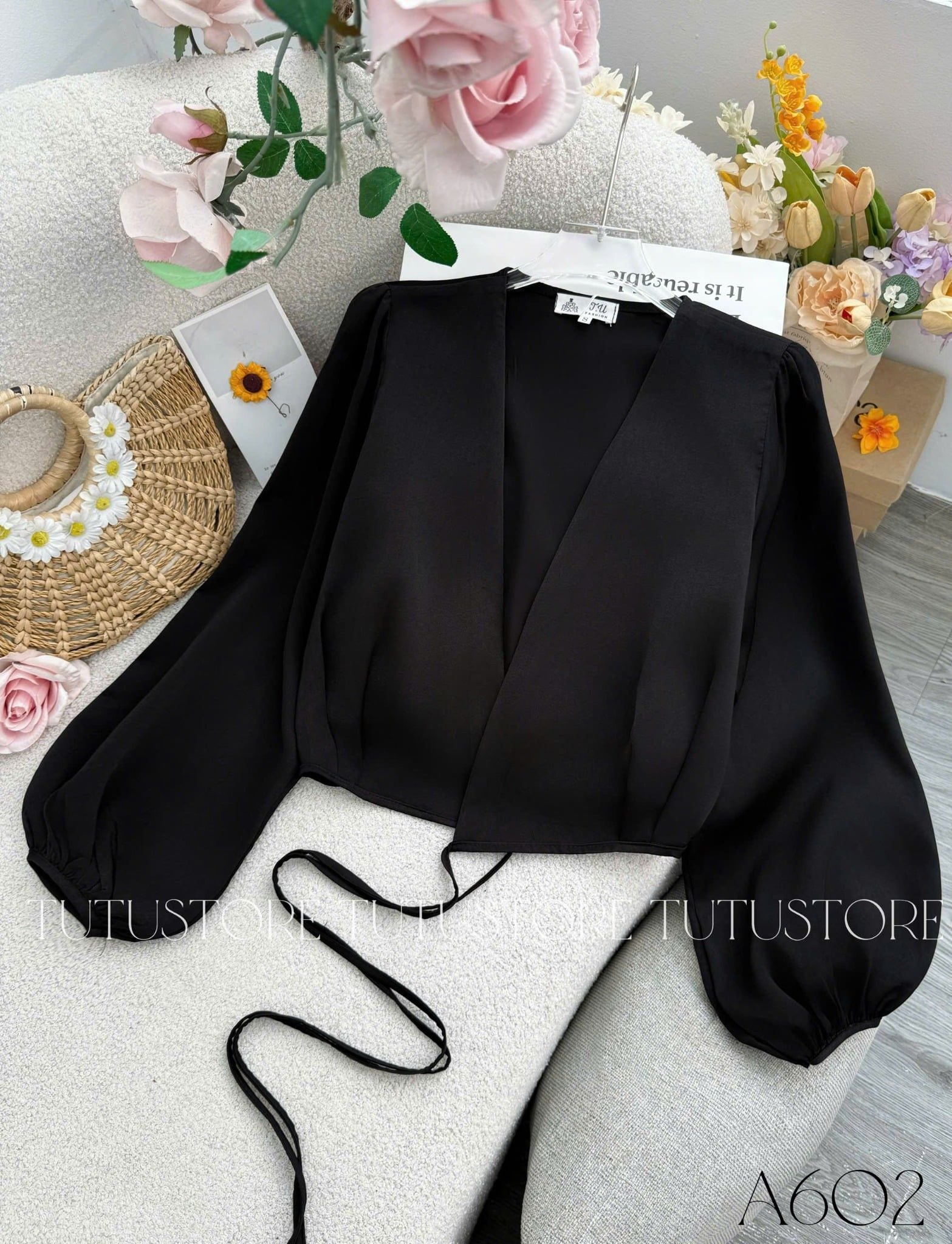 Áo Lụa Thiết Kế Dây Buộc Eo Đơn Giản Thanh Lịch Đi Chơi TuTu Store Mã A602