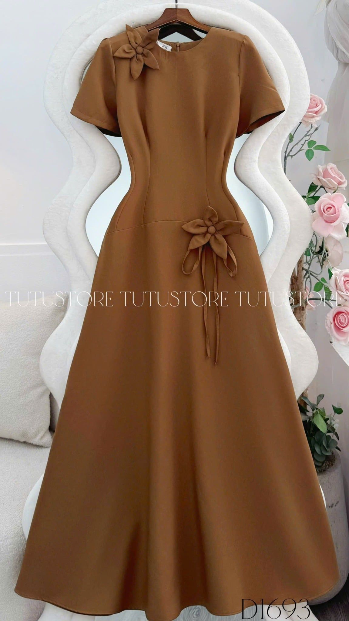 Đầm Thiết Kế Dáng Dài Đính Hoa Đi Tiệc TuTu Store Mã D1693
