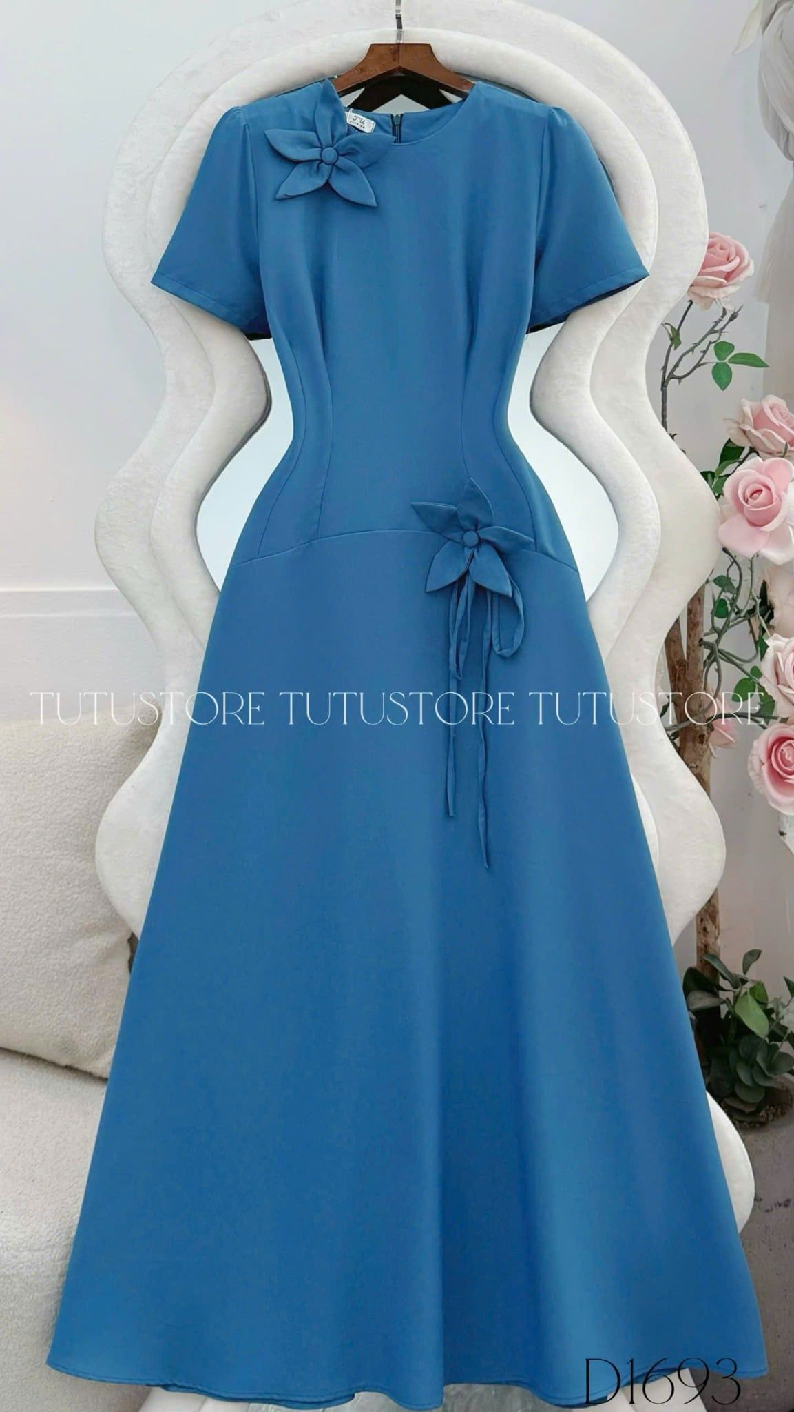 Đầm Thiết Kế Dáng Dài Đính Hoa Đi Tiệc TuTu Store Mã D1693