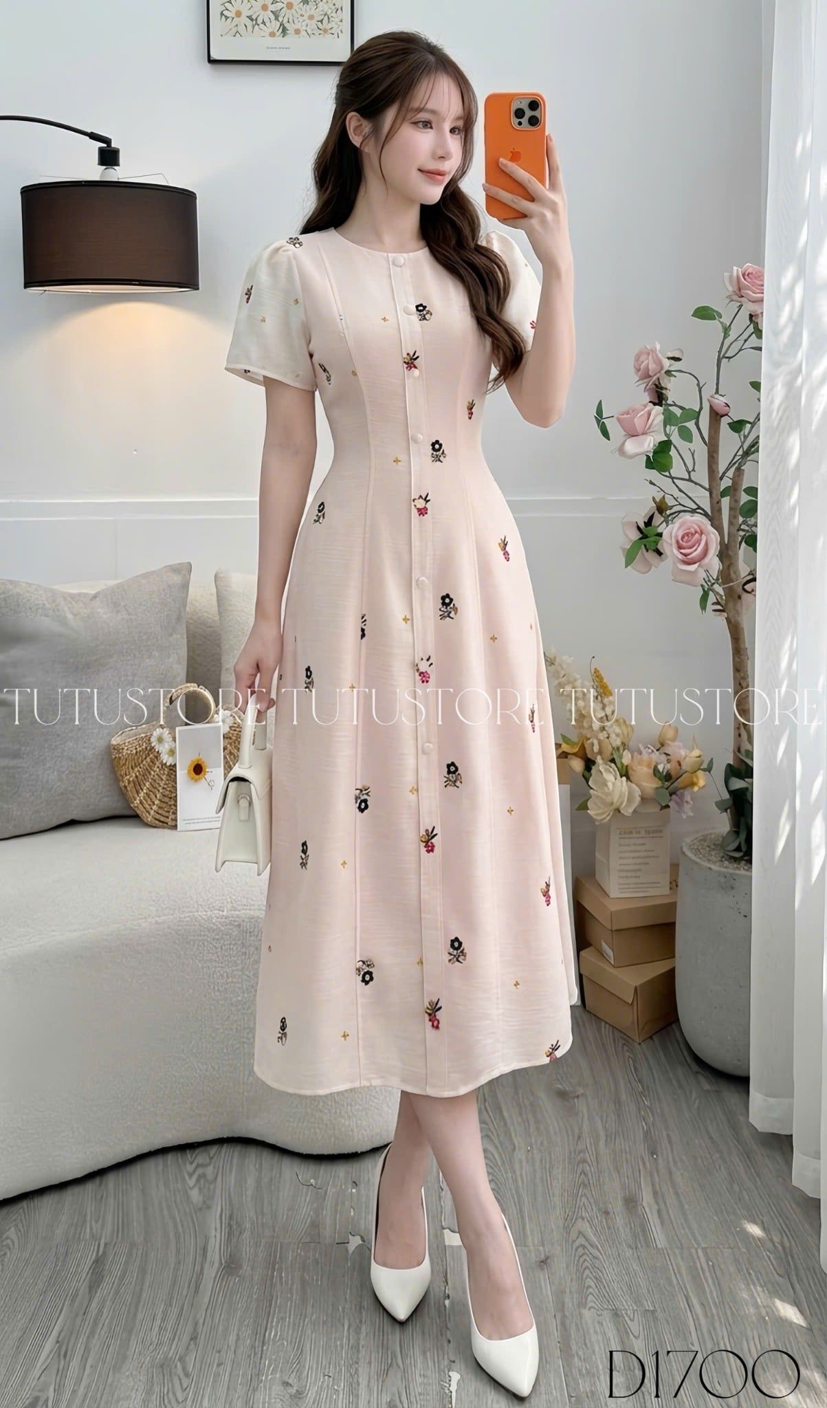 Đầm Thiết Kế Cổ Tròn Dáng Xòe Nhẹ Nhàng Đi Chơi TuTu Store Mã D1700