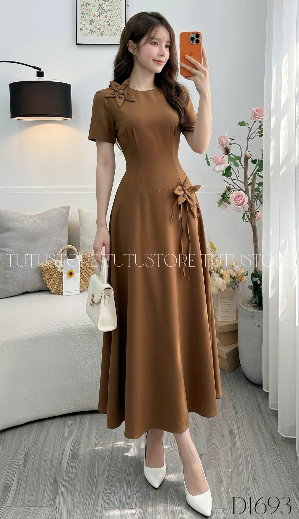 Đầm Thiết Kế Dáng Dài Đính Hoa Đi Tiệc TuTu Store Mã D1693