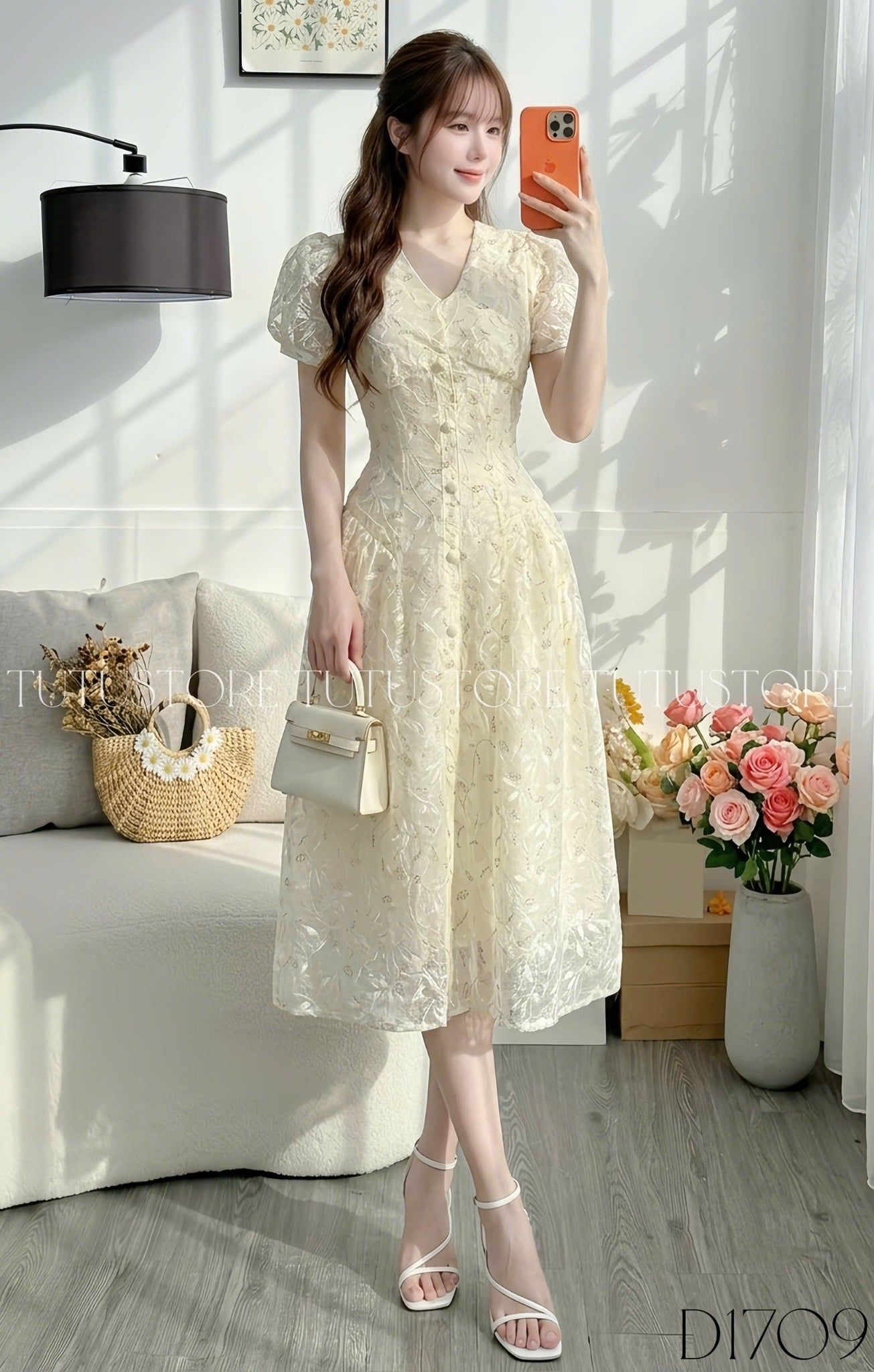 Đầm Thiết Kế Cổ V Dáng Xòe Đi Tiệc TuTu Store Mã D1709