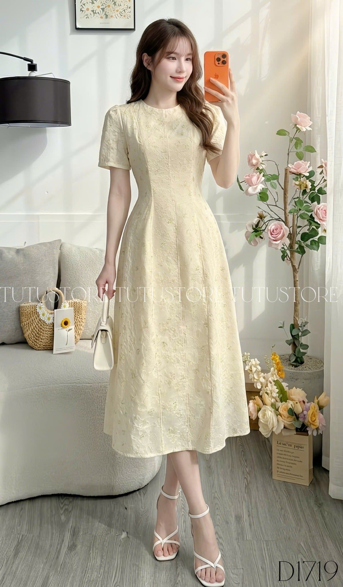 Đầm Thiết Kế Cổ Tròn Dáng A Đi Chơi TuTu Store Mã D1719