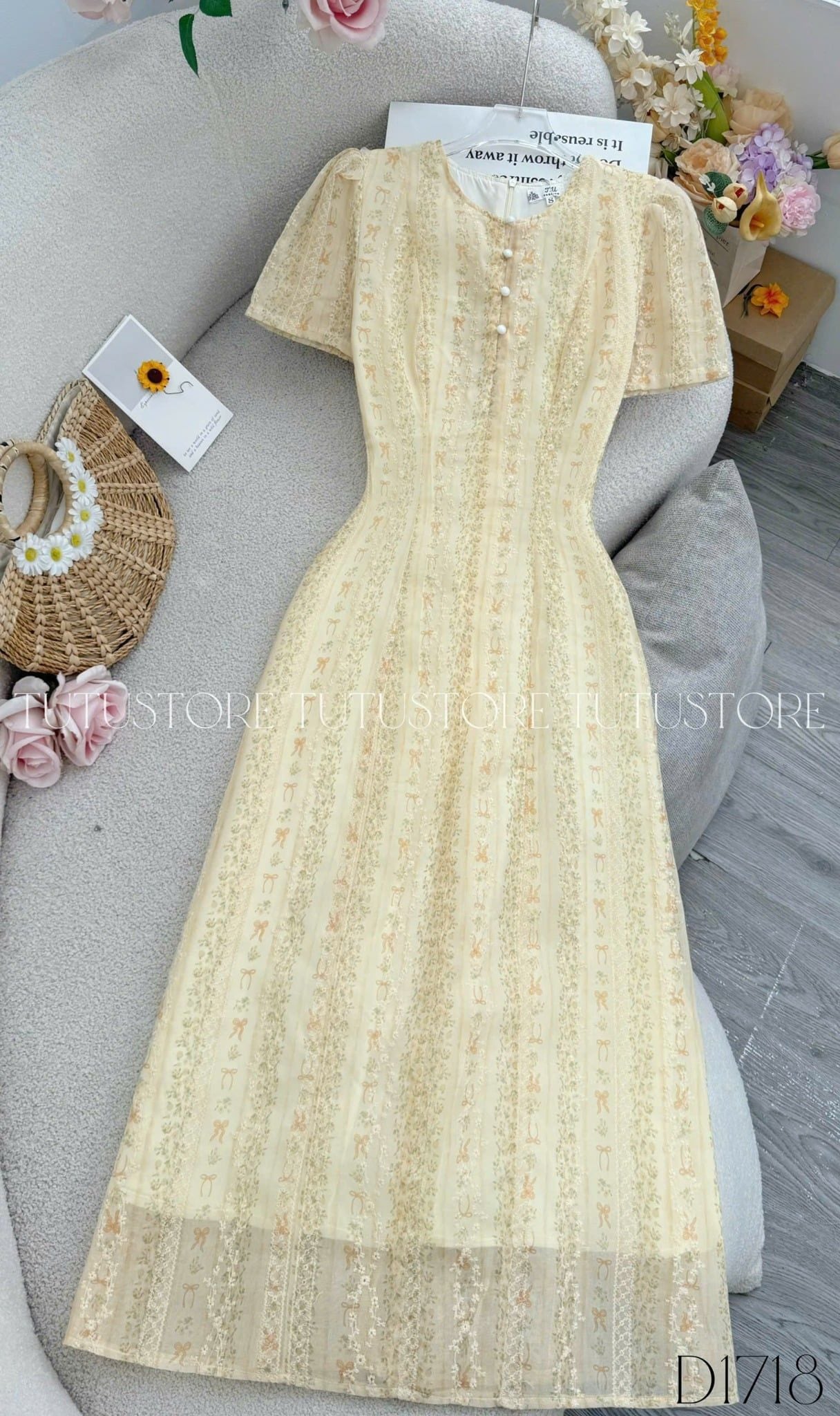 Đầm Thiết Kế Cổ Tròn Dáng Xòe Đi Chơi TuTu Store Mã D1718