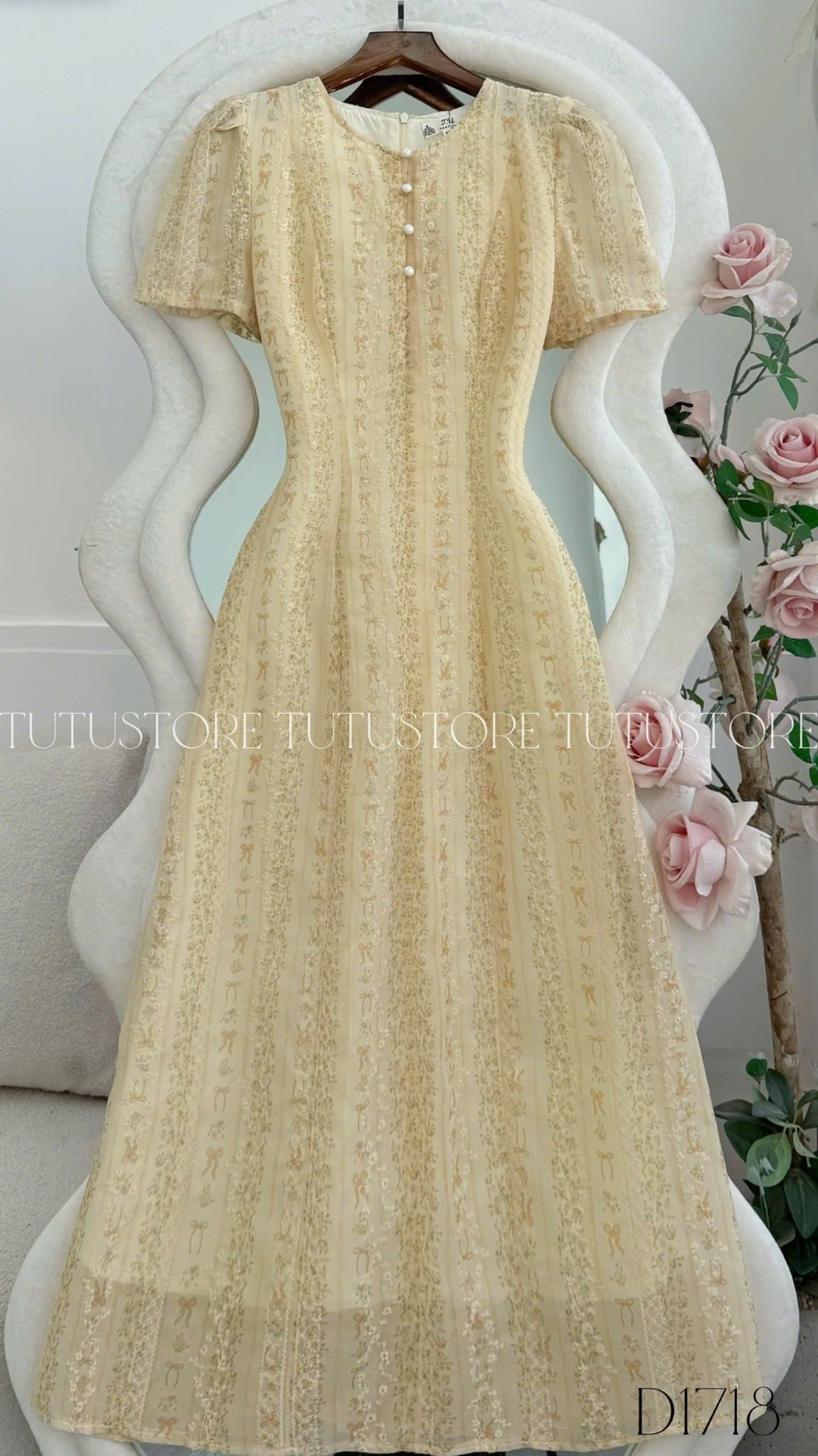 Đầm Thiết Kế Cổ Tròn Dáng Xòe Đi Chơi TuTu Store Mã D1718