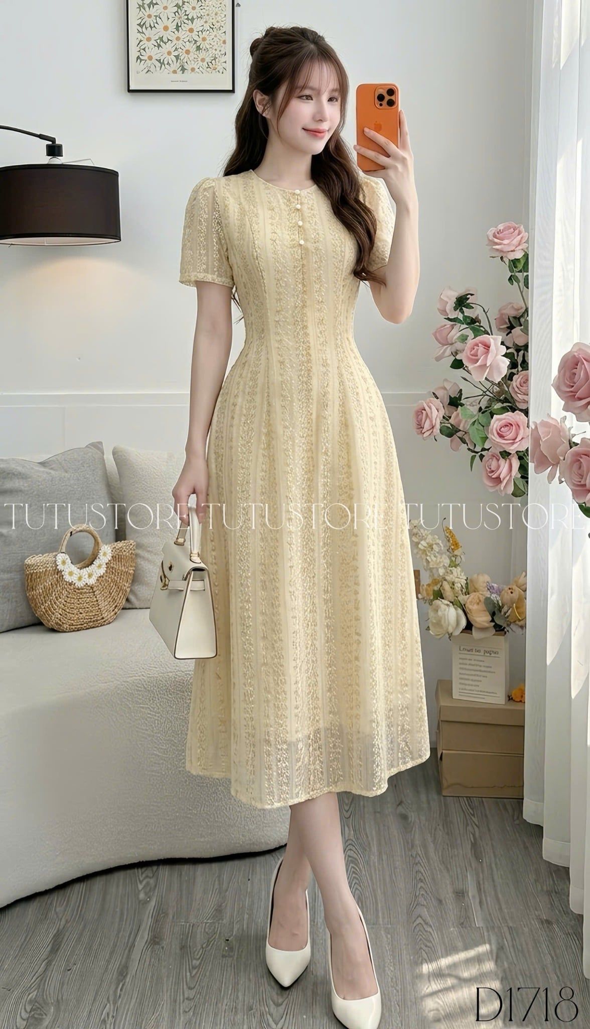 Đầm Thiết Kế Cổ Tròn Dáng Xòe Đi Chơi TuTu Store Mã D1718