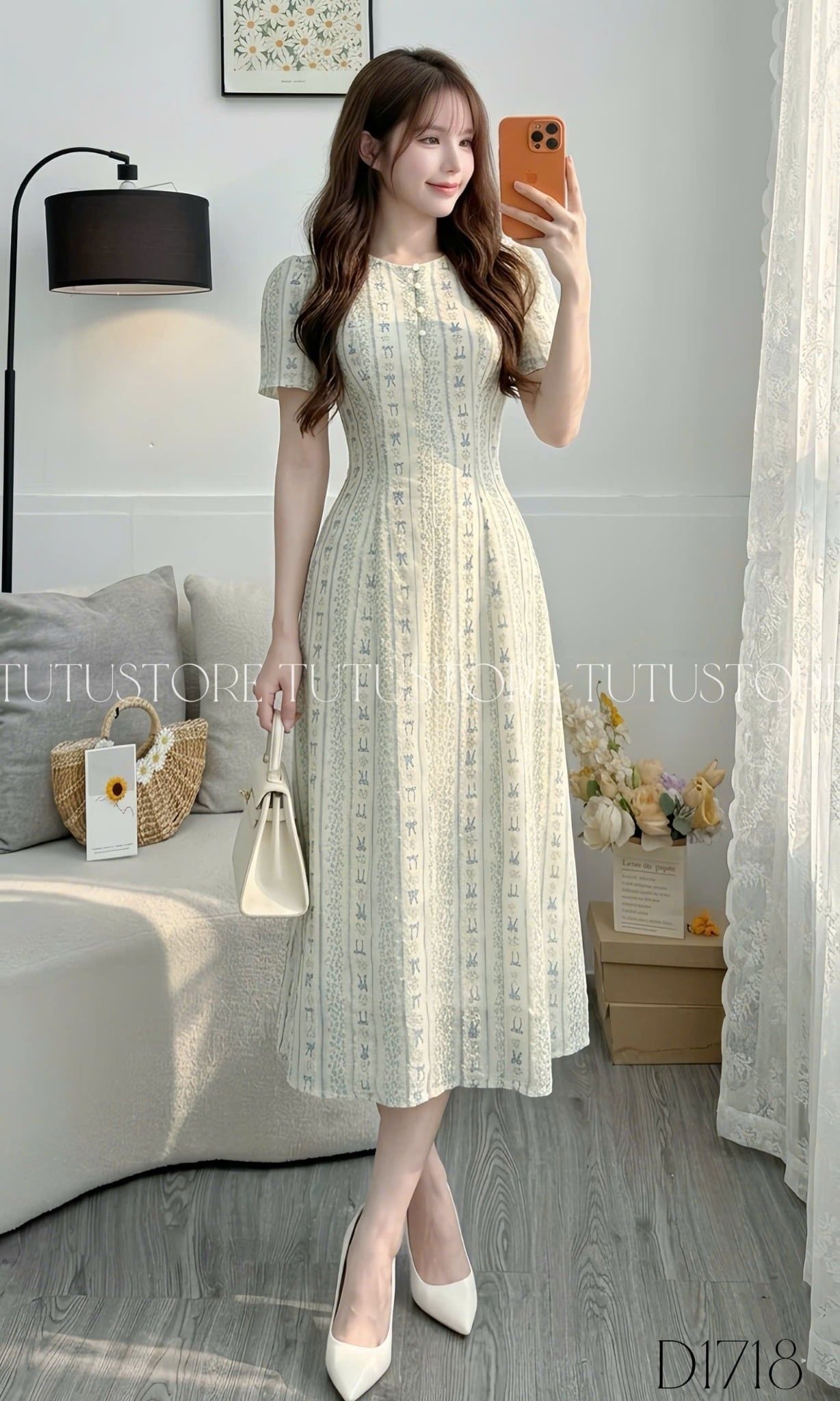 Đầm Thiết Kế Cổ Tròn Dáng Xòe Đi Chơi TuTu Store Mã D1718