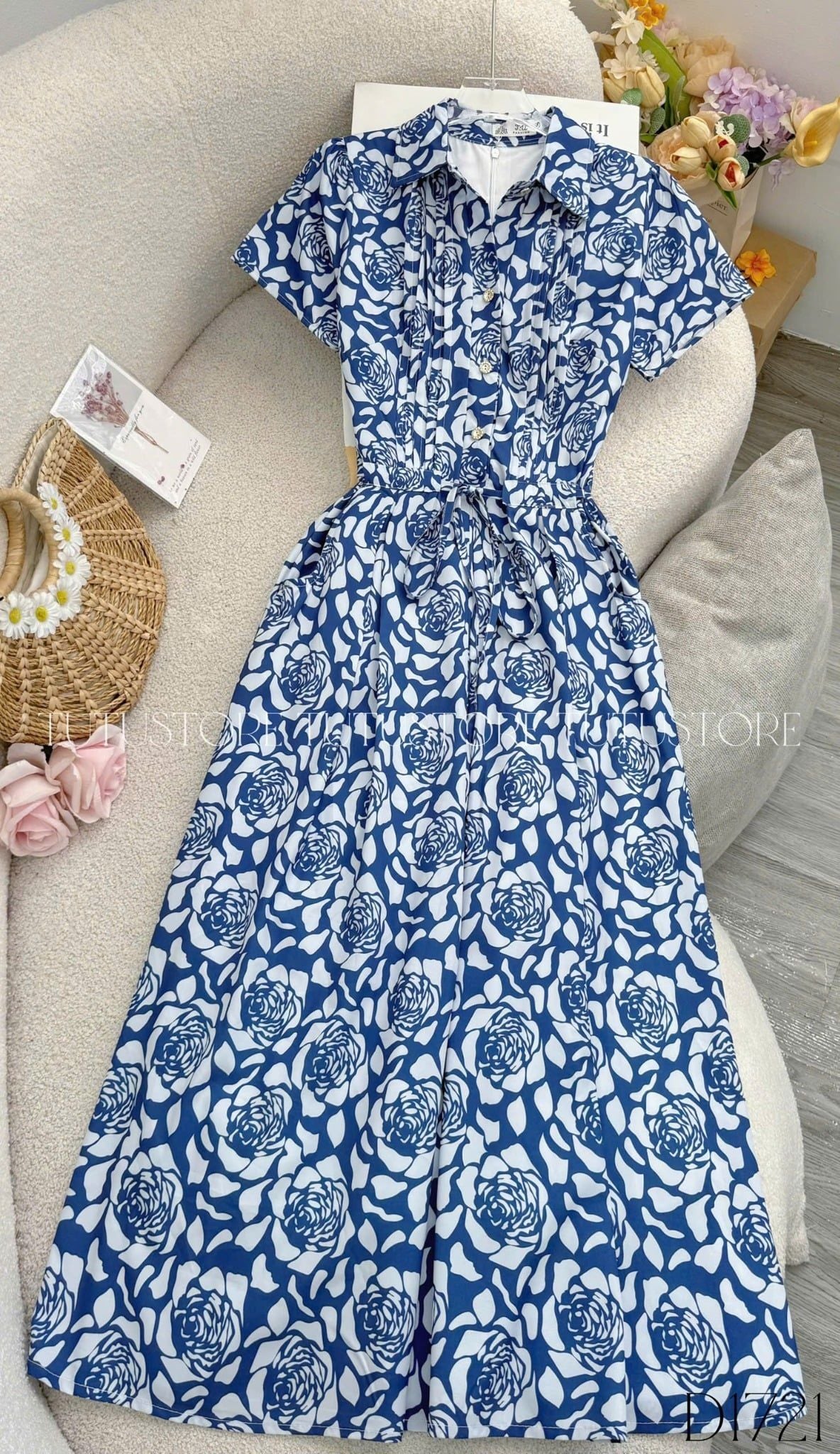 Đầm Thiết Kế Cổ Sơ Mi Dáng Xòe Đi Chơi TuTu Store Mã D1721