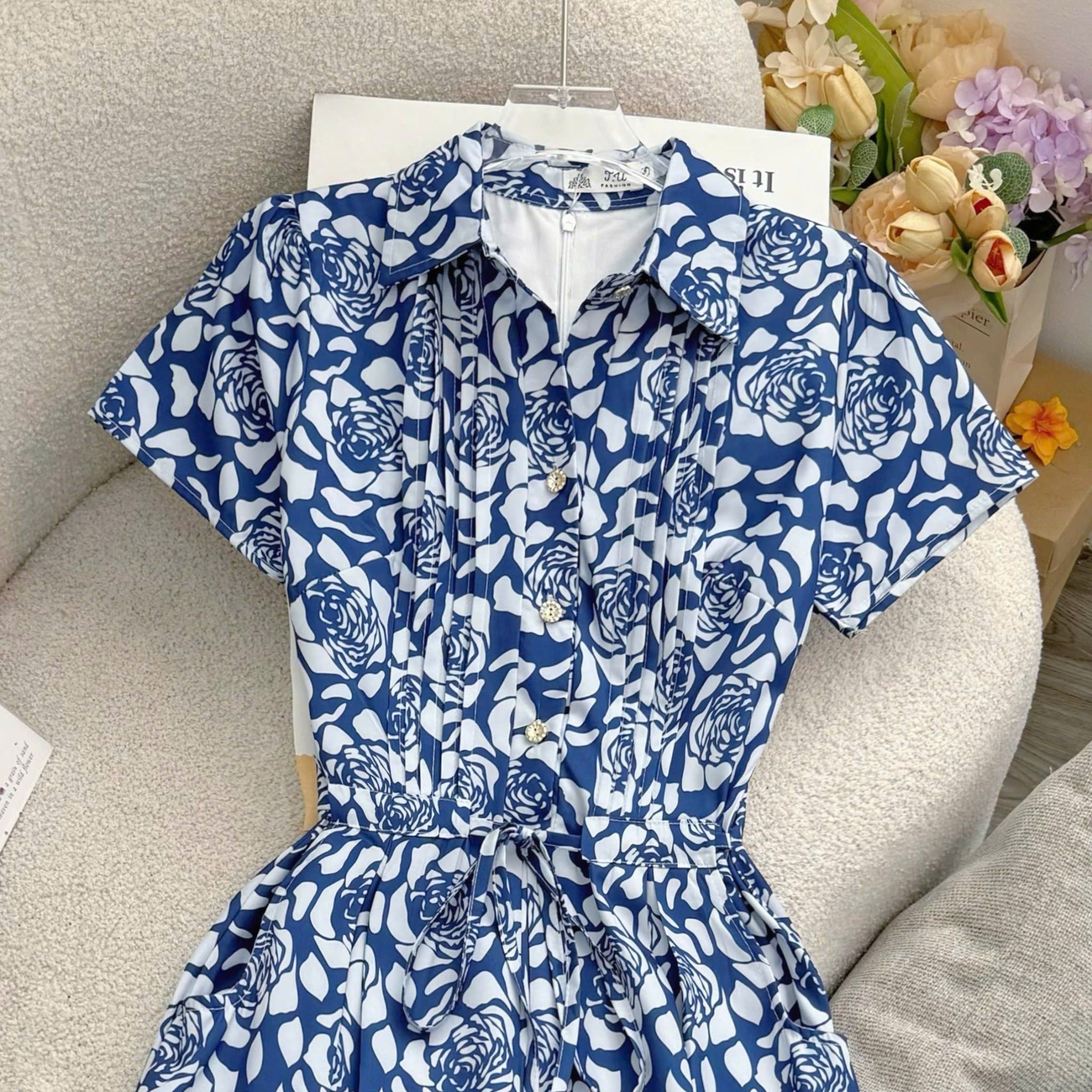 Đầm Thiết Kế Cổ Sơ Mi Dáng Xòe Đi Chơi TuTu Store Mã D1721