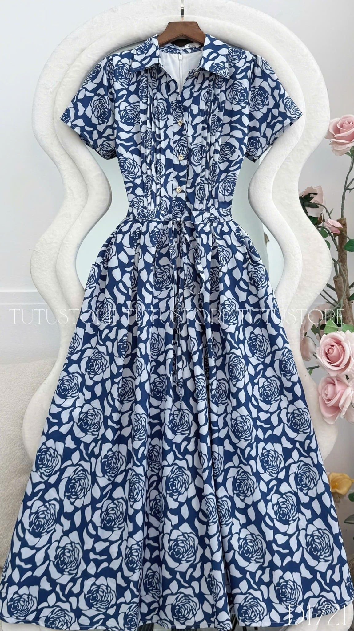 Đầm Thiết Kế Cổ Sơ Mi Dáng Xòe Đi Chơi TuTu Store Mã D1721