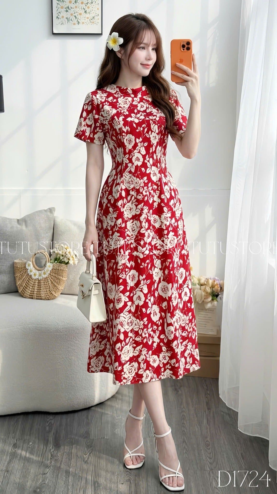 Đầm Hoa Thiết Kế Kiểu Cổ Ngược Đi Chơi TuTu Store Mã D1724
