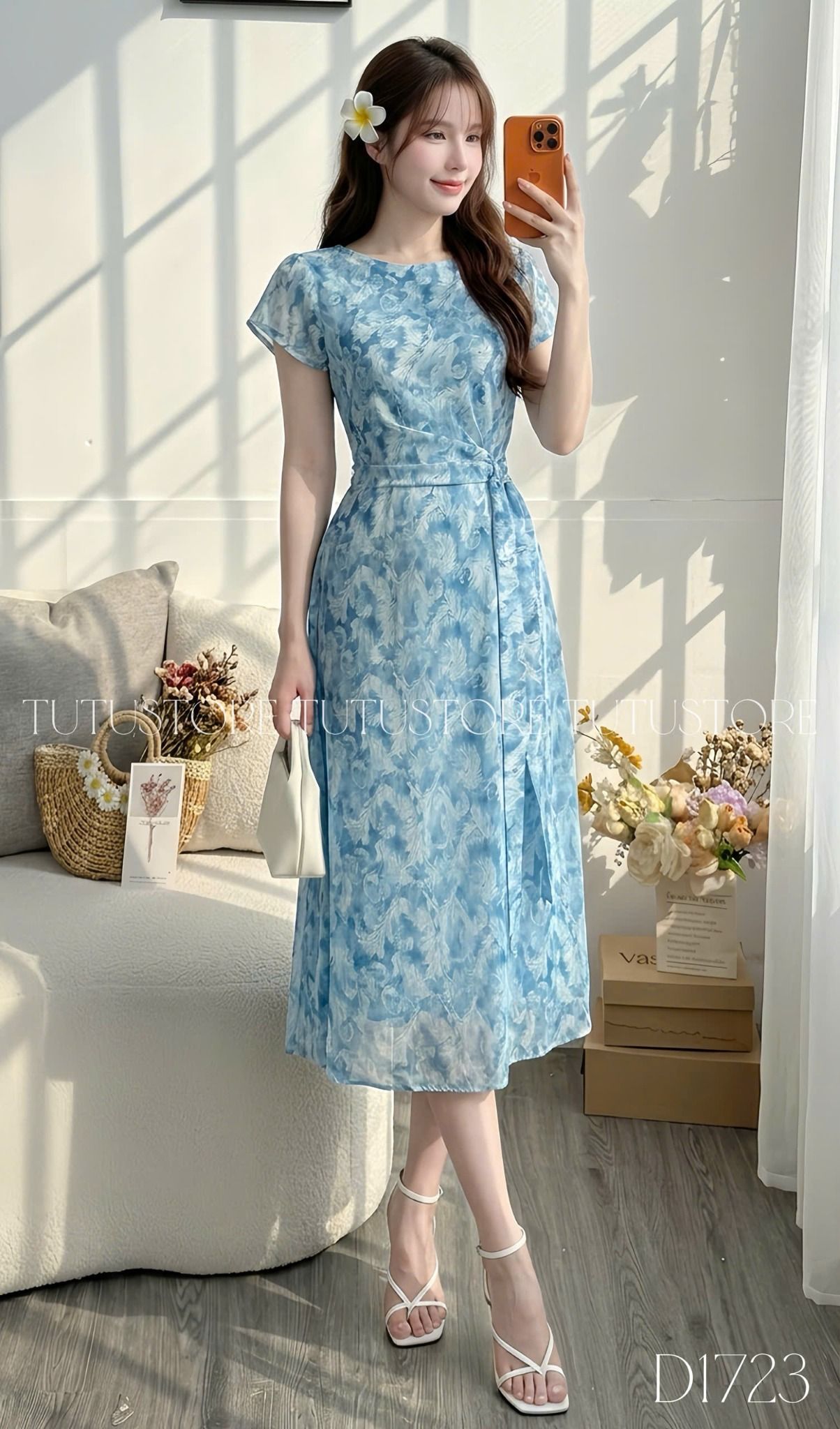 Đầm Voan Thiết Kế Nhấn Eo Dáng Xòe Đi Chơi TuTu Store Mã D1723