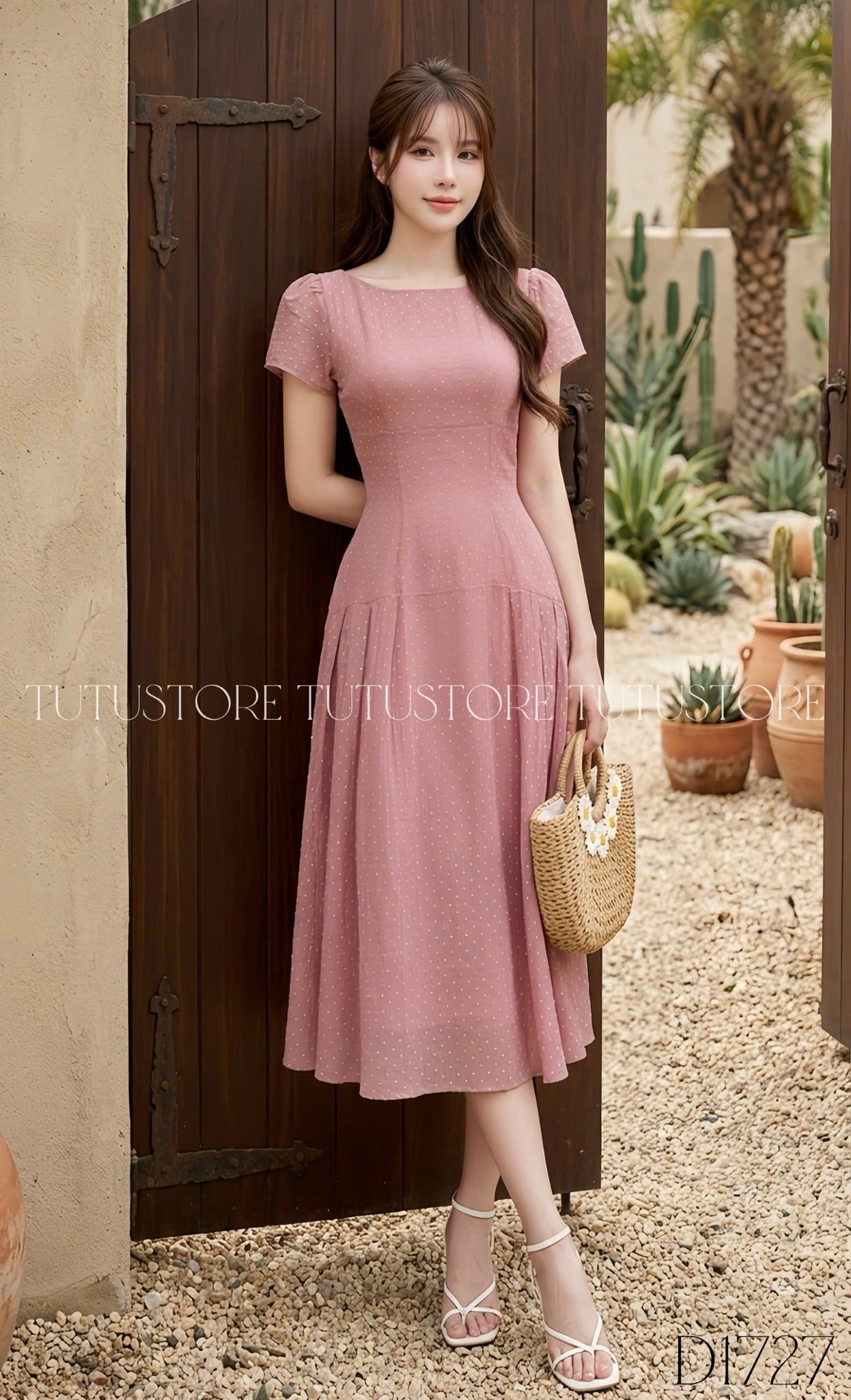 Đầm Thiết Kế Cổ Thuyền Dáng Xòe Nhẹ Nhàng Đi Chơi TuTu Store Mã D1727
