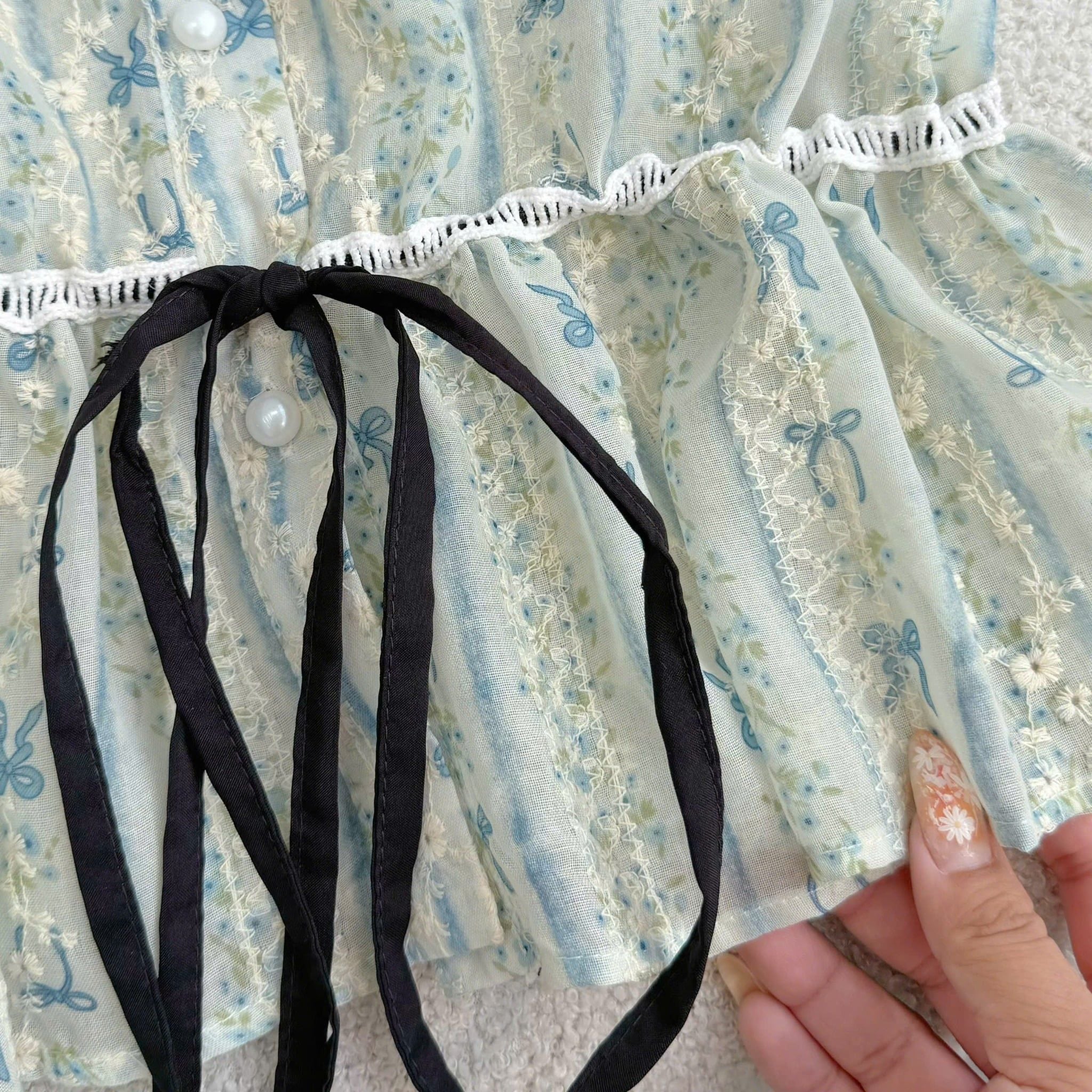Áo Thiết Kế Kiểu Sơ Mi Có Dây Buộc Eo Xinh Xắn TuTu Store Mã A603