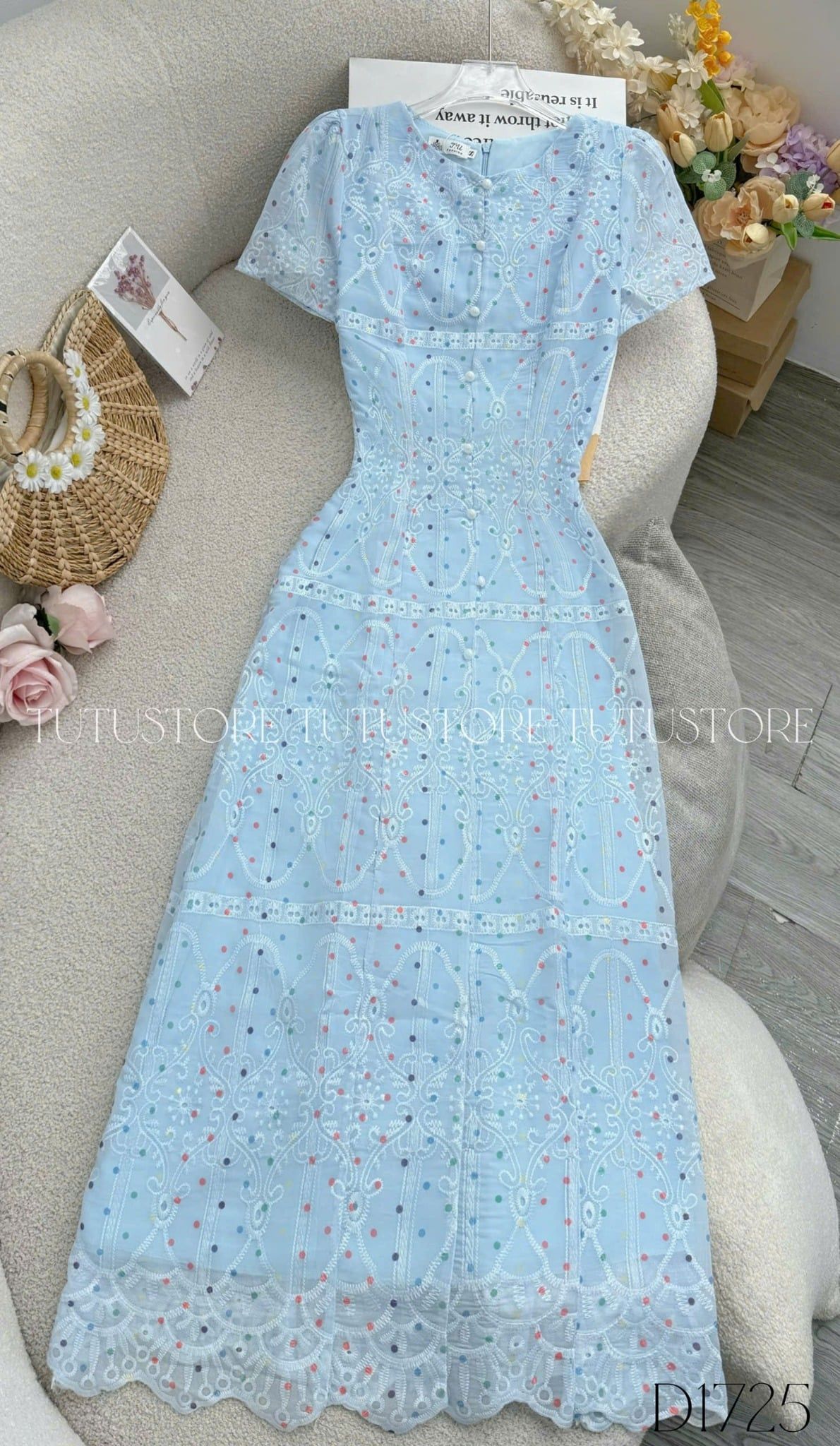 Đầm Thiết Kế Dáng A Chấm Bi Nhẹ Nhàng Đi Chơi TuTu Store Mã D1725