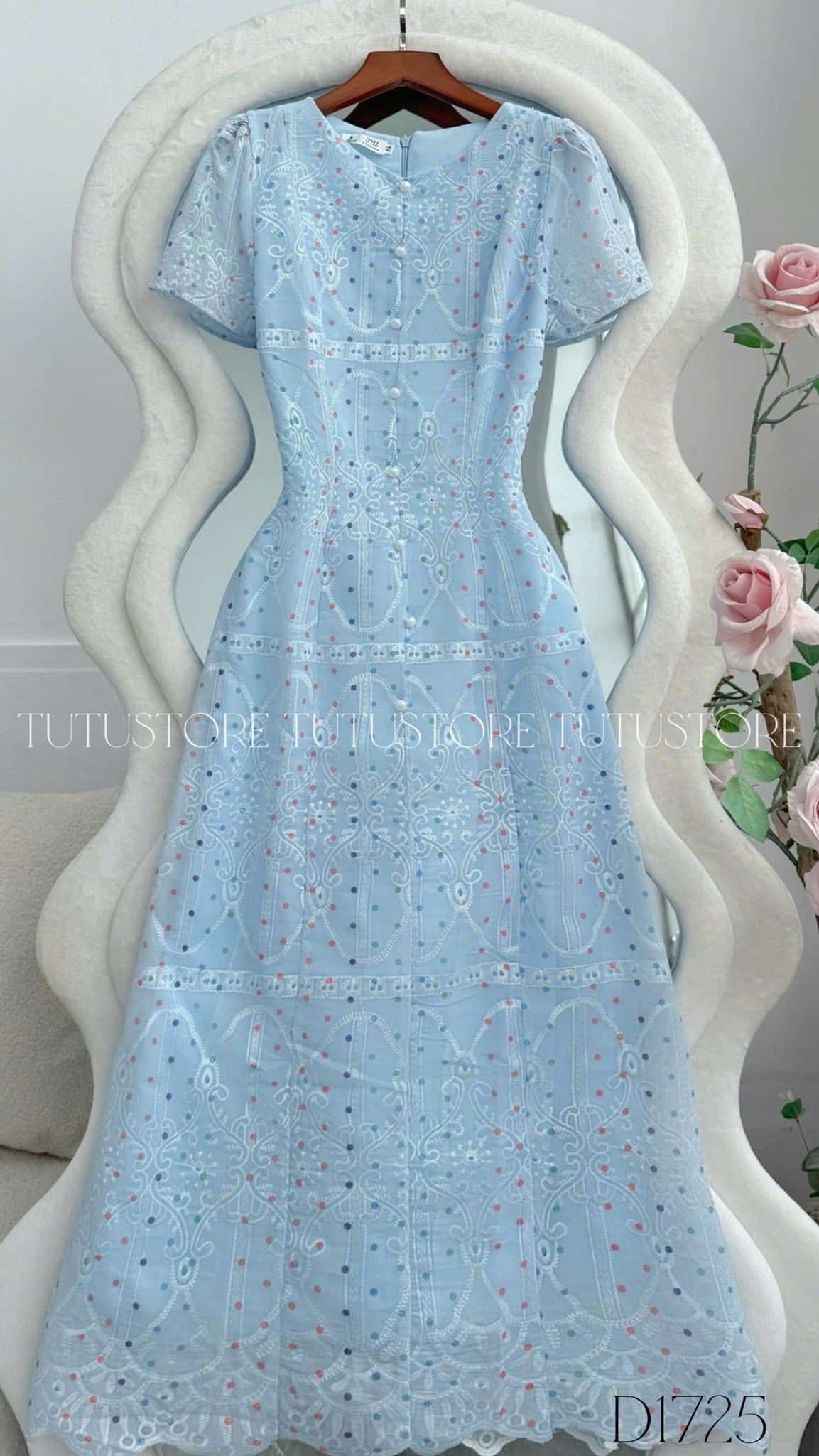 Đầm Thiết Kế Dáng A Chấm Bi Nhẹ Nhàng Đi Chơi TuTu Store Mã D1725