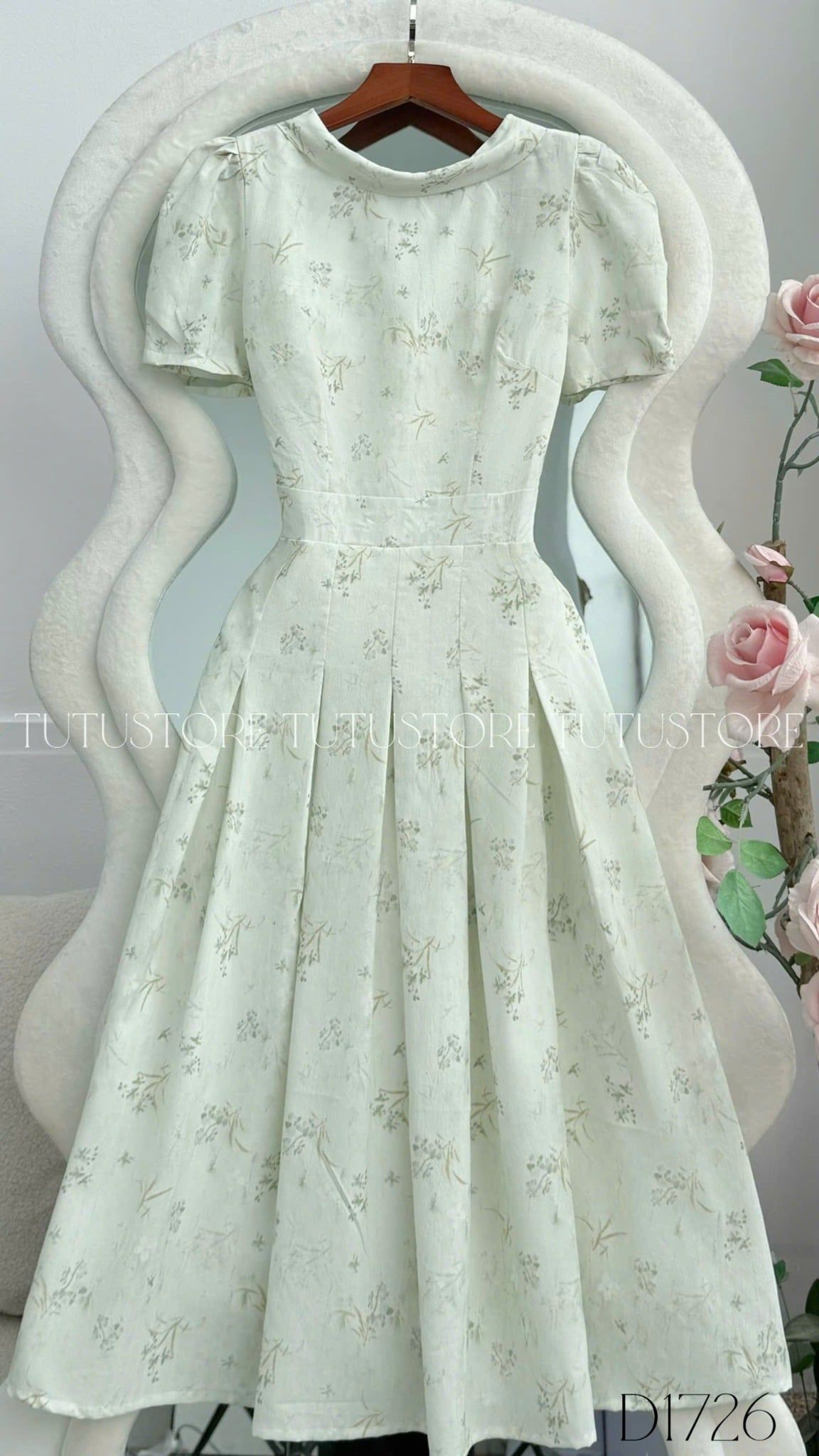 Đầm Hoa Thiết Kế Cổ Tròn Dáng Xòe Thanh Nhã Đi Chơi TuTu Store Mã D1726