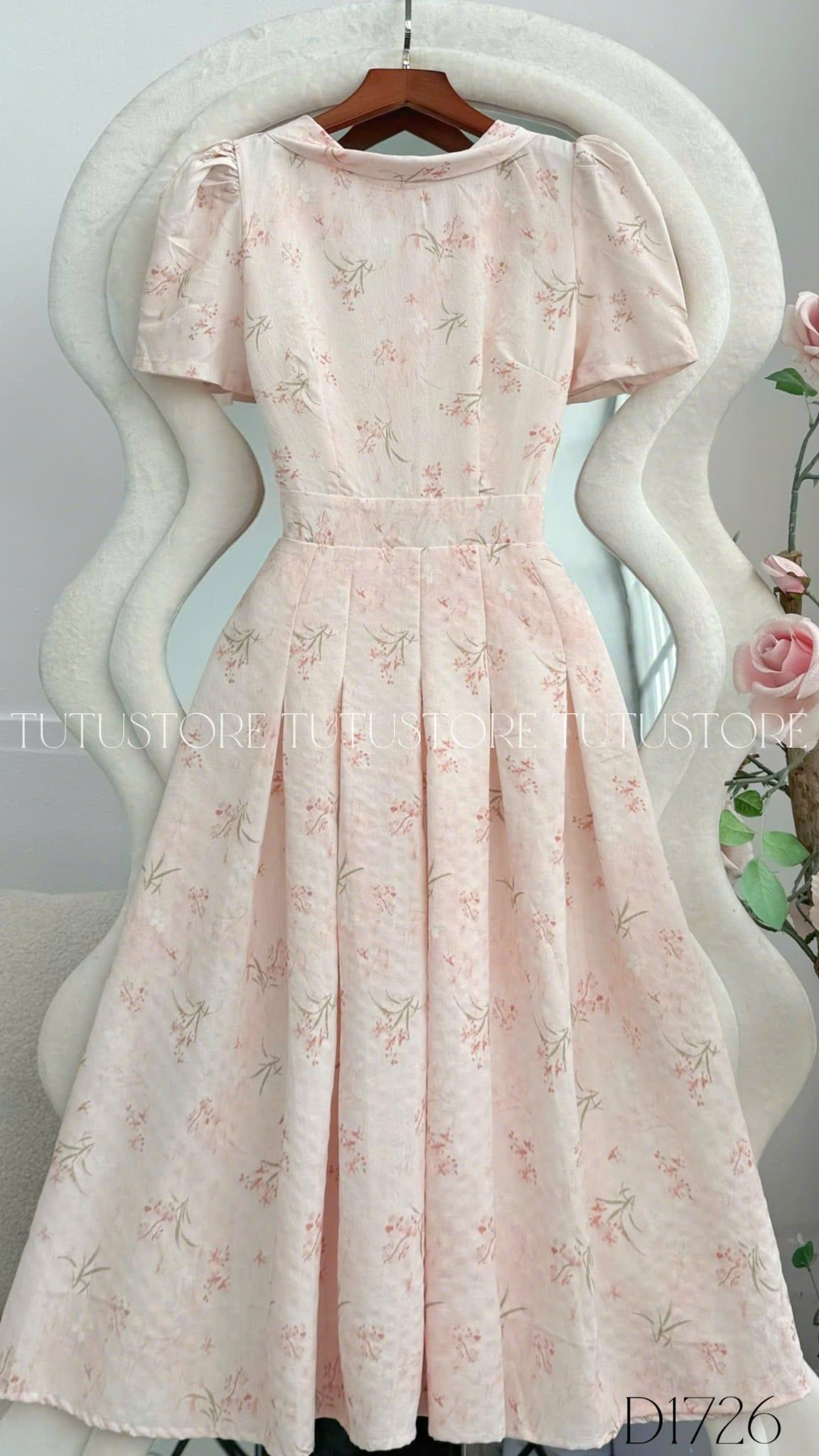 Đầm Hoa Thiết Kế Cổ Tròn Dáng Xòe Thanh Nhã Đi Chơi TuTu Store Mã D1726