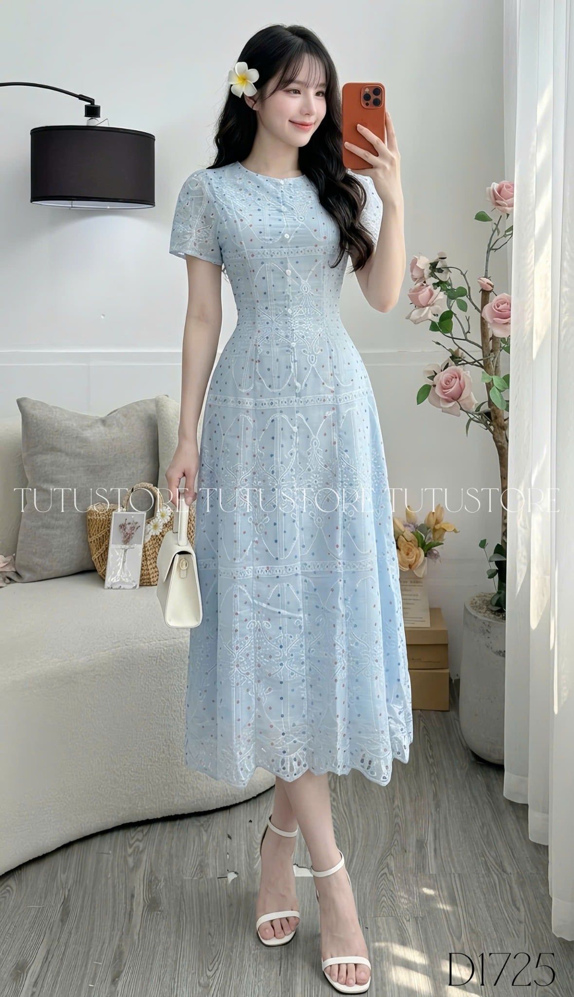 Đầm Thiết Kế Dáng A Chấm Bi Nhẹ Nhàng Đi Chơi TuTu Store Mã D1725